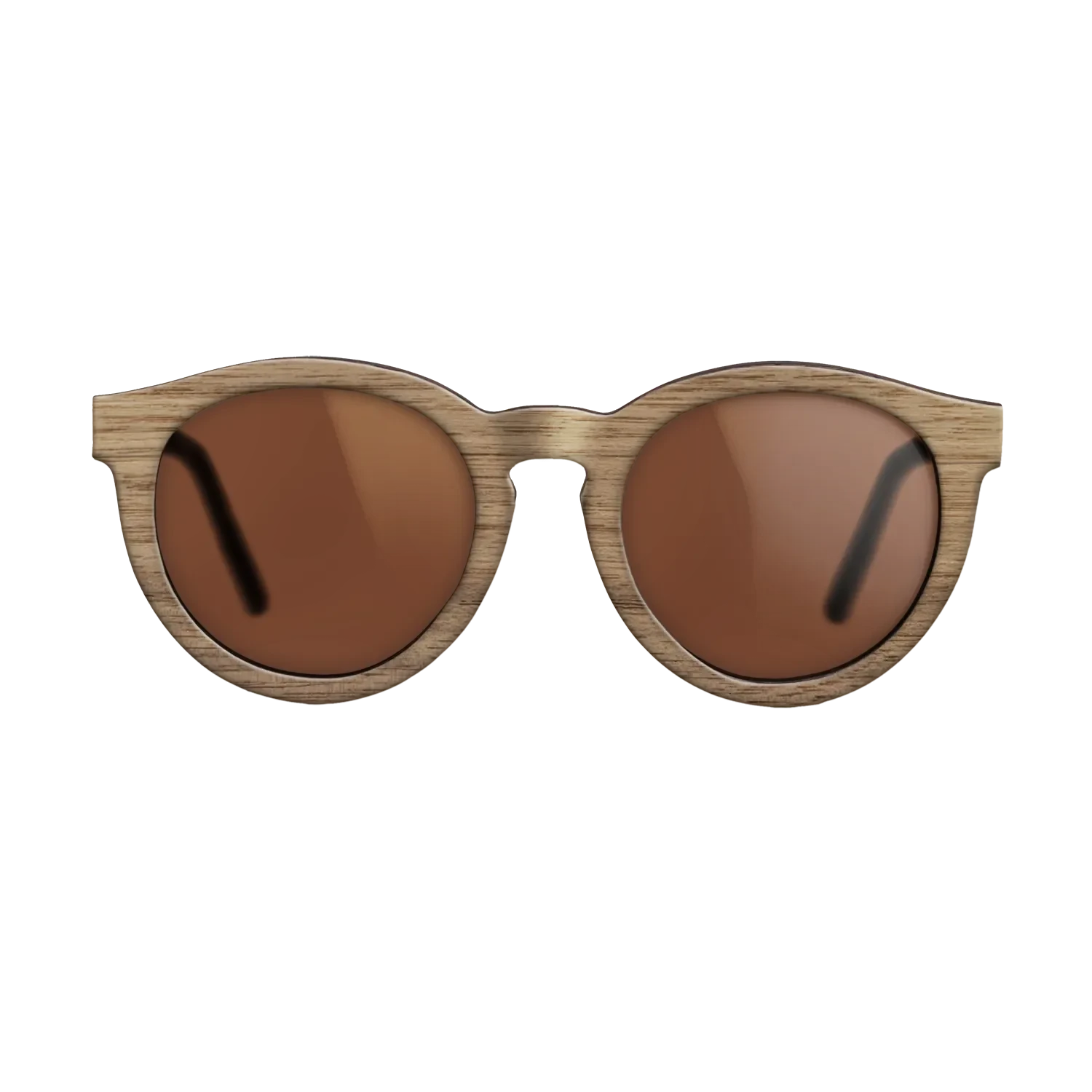 Walnut Straightgrain Front BlackWalnut Temple - The Rebel - Round - 2217 - Core - SIRIS wood optic