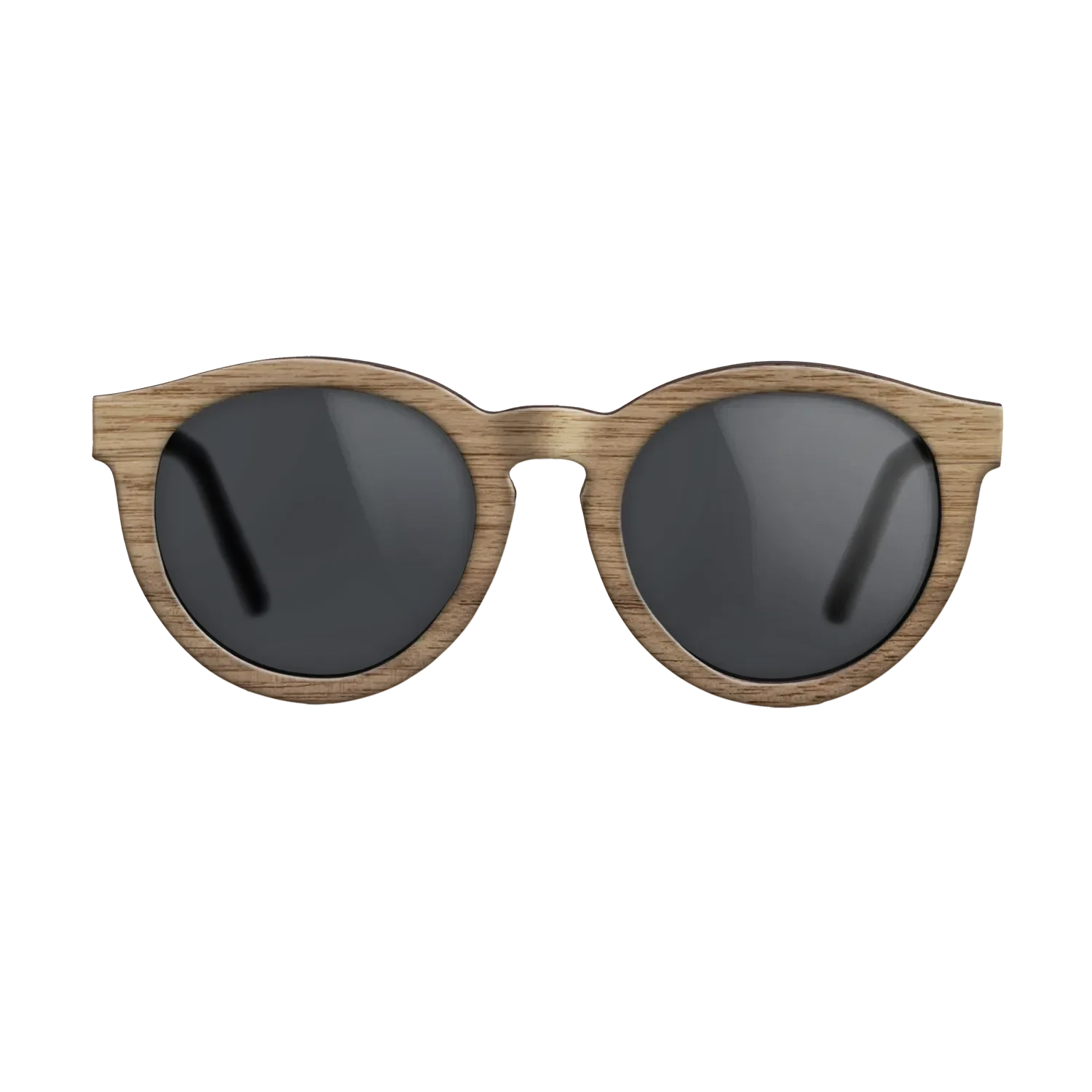 Walnut Straightgrain Front BlackWalnut Temple - The Rebel - Round - 2217 - Core - SIRIS wood optic
