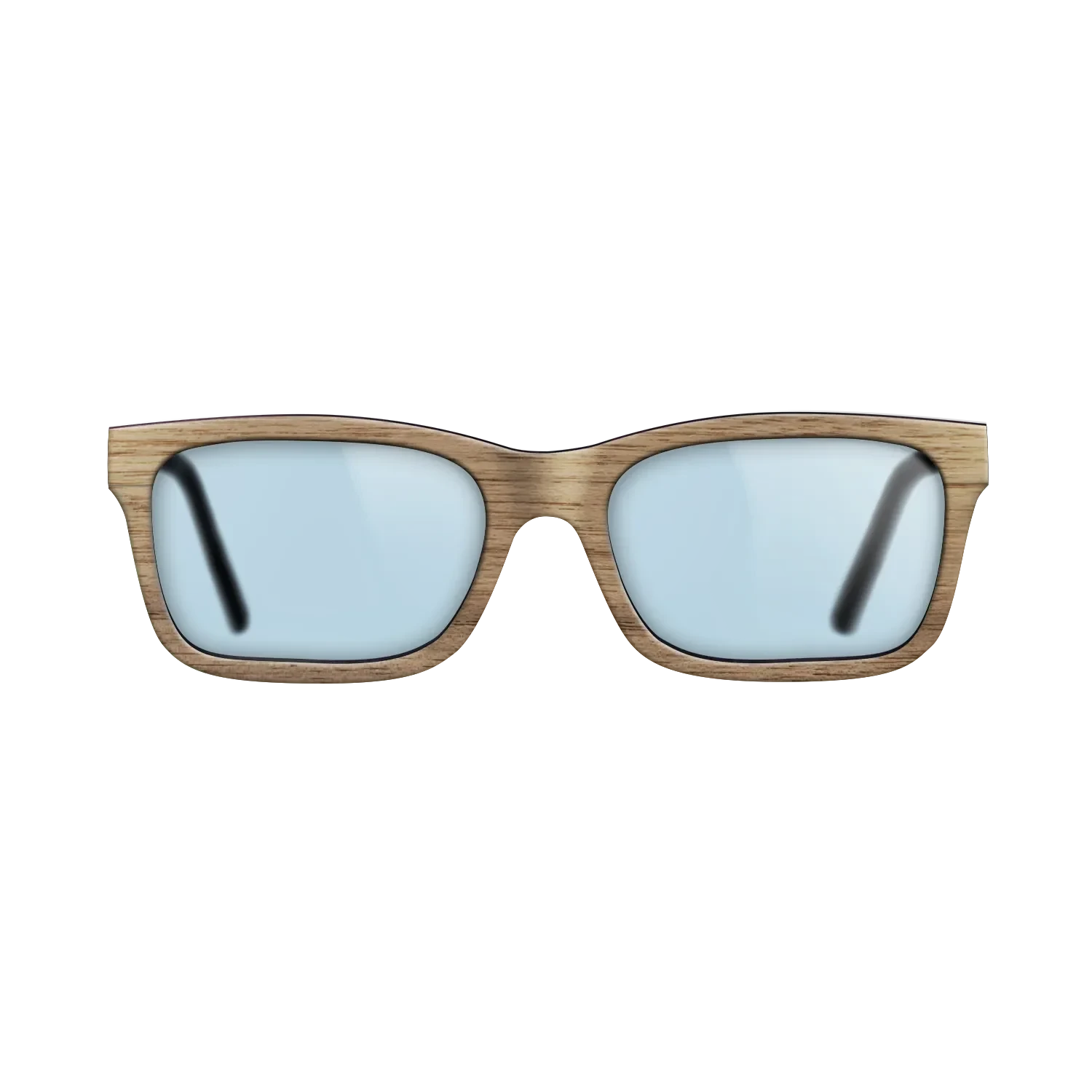 Walnut Straightgrain Front BlackWalnut Temple - The Sage - Rectangle - 2217 - Core - SIRIS wood optic