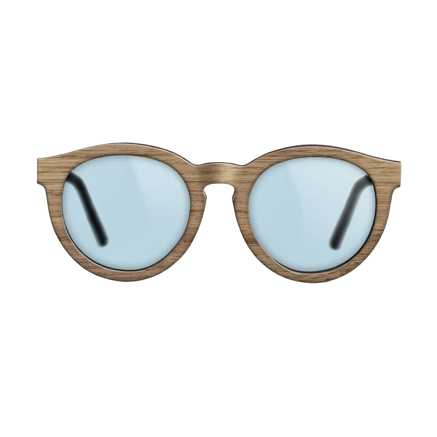 Walnut Straightgrain Front BlackWalnut Temple - The Rebel - Round - 2217 - Core - SIRIS wood optic