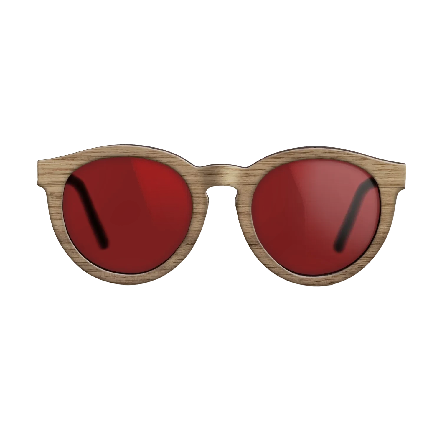Walnut Straightgrain Front BlackWalnut Temple - The Rebel - Round - 2217 - Core - SIRIS wood optic