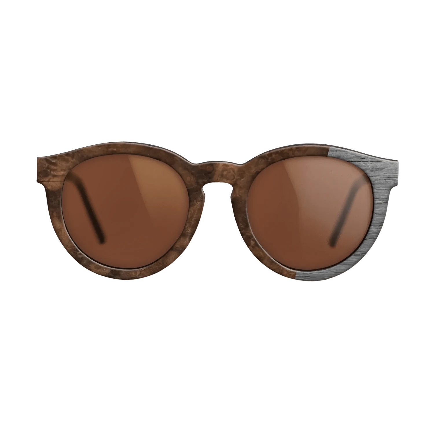 Walnut Burl,Poplar Dyed: Grey: Bauhaus - The Rebel - Round - 1879 - SIRIS wood optic