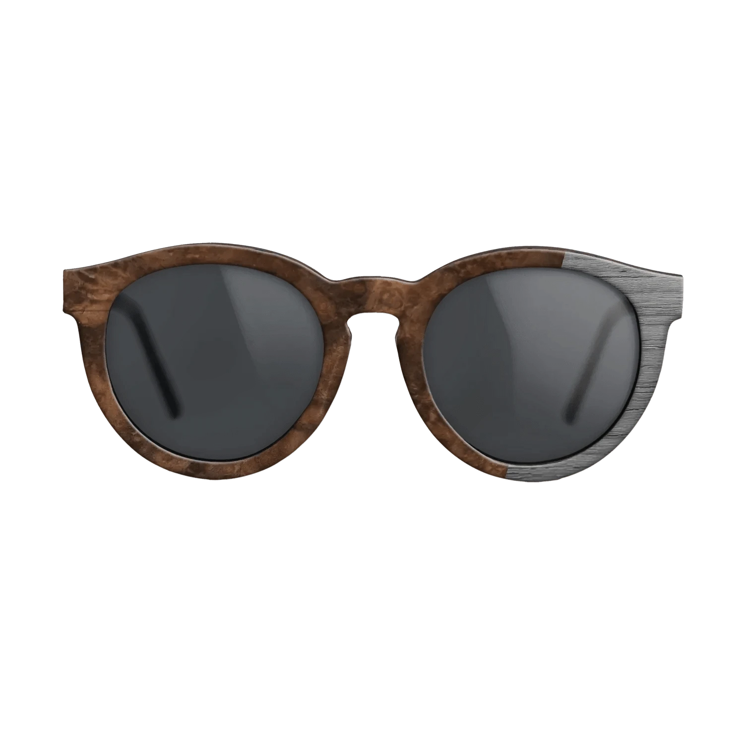 Walnut Burl,Poplar Dyed: Grey: Bauhaus - The Rebel - Round - 1879 - SIRIS wood optic