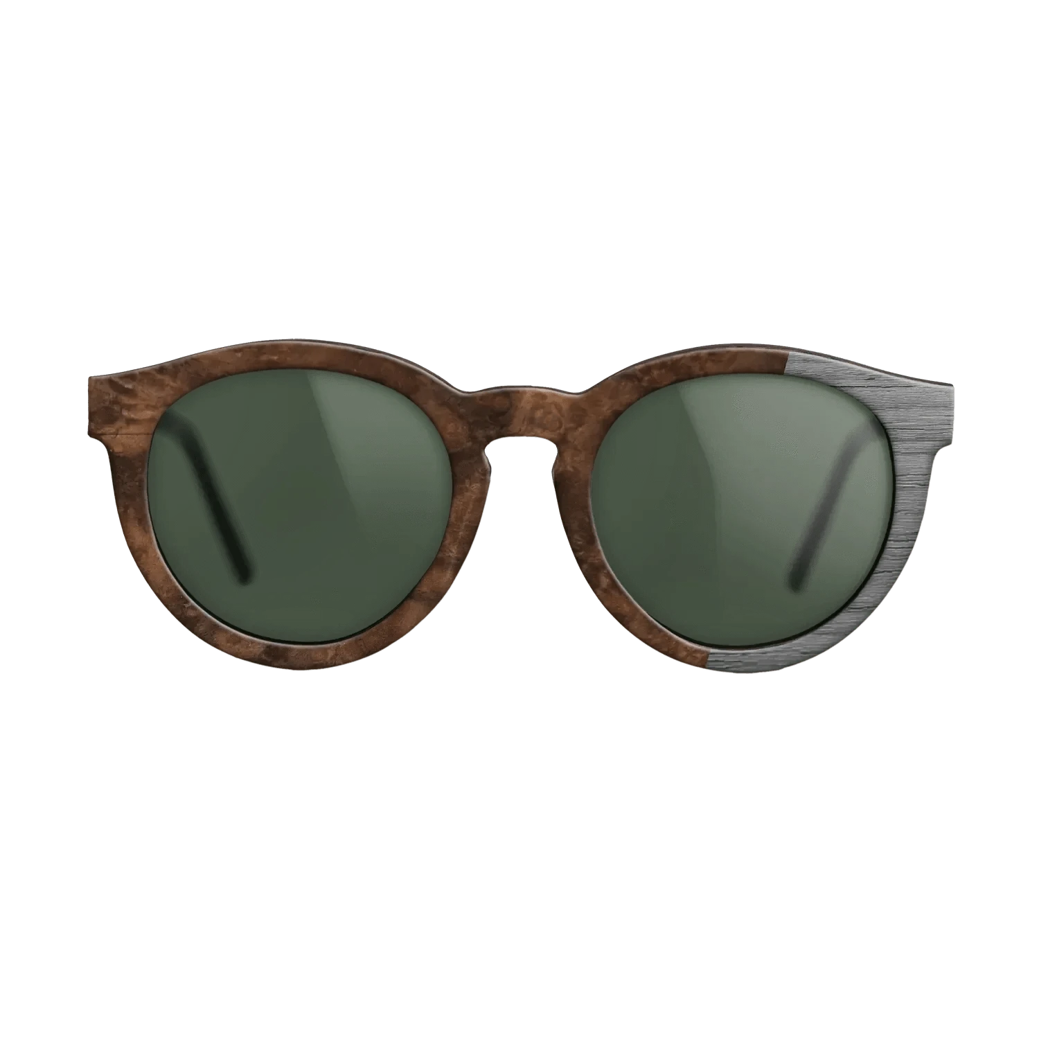 Walnut Burl,Poplar Dyed: Grey: Bauhaus - The Rebel - Round - 1879 - SIRIS wood optic