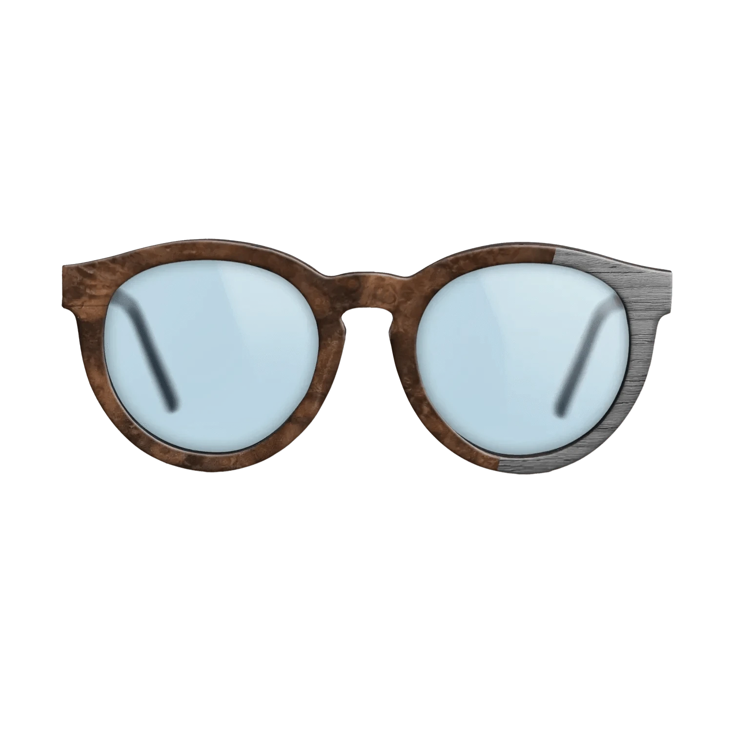Walnut Burl,Poplar Dyed: Grey: Bauhaus - The Rebel - Round - 1879 - SIRIS wood optic
