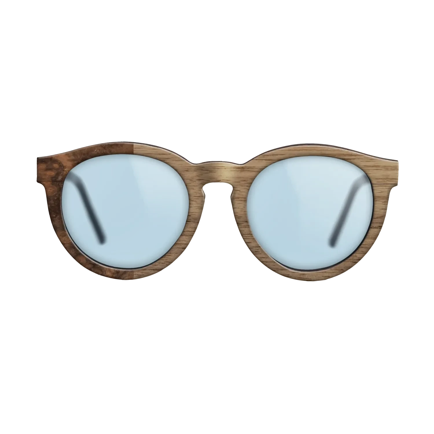 Walnut: Straight Grain,Walnut Burl: Binary - The Rebel - Round - SIRIS wood optic
