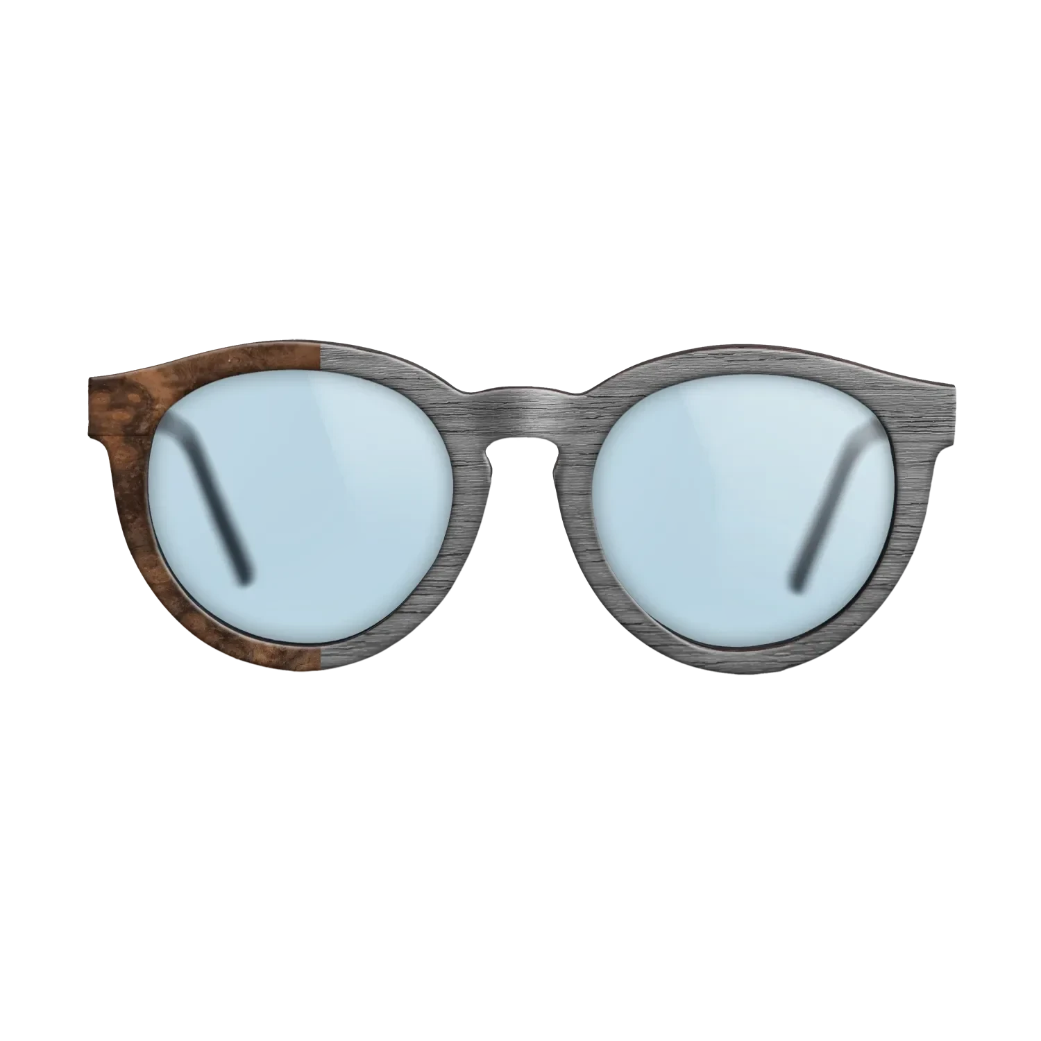 Poplar Dyed: Grey,Walnut Burl: Binary - The Rebel - Round - SIRIS wood optic