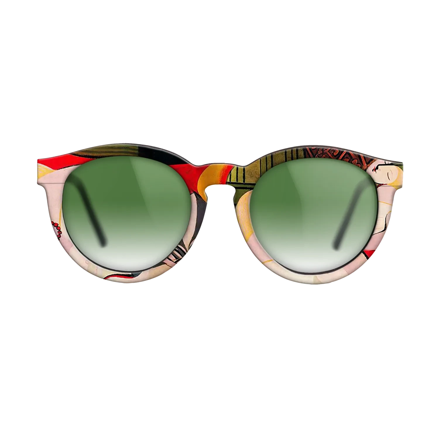 Oil Painting on Straight Grain Walnut: Rococo - A dream, 1932 - Pablo Picasso - The Rebel - Round - 1838 - SIRIS wood optic