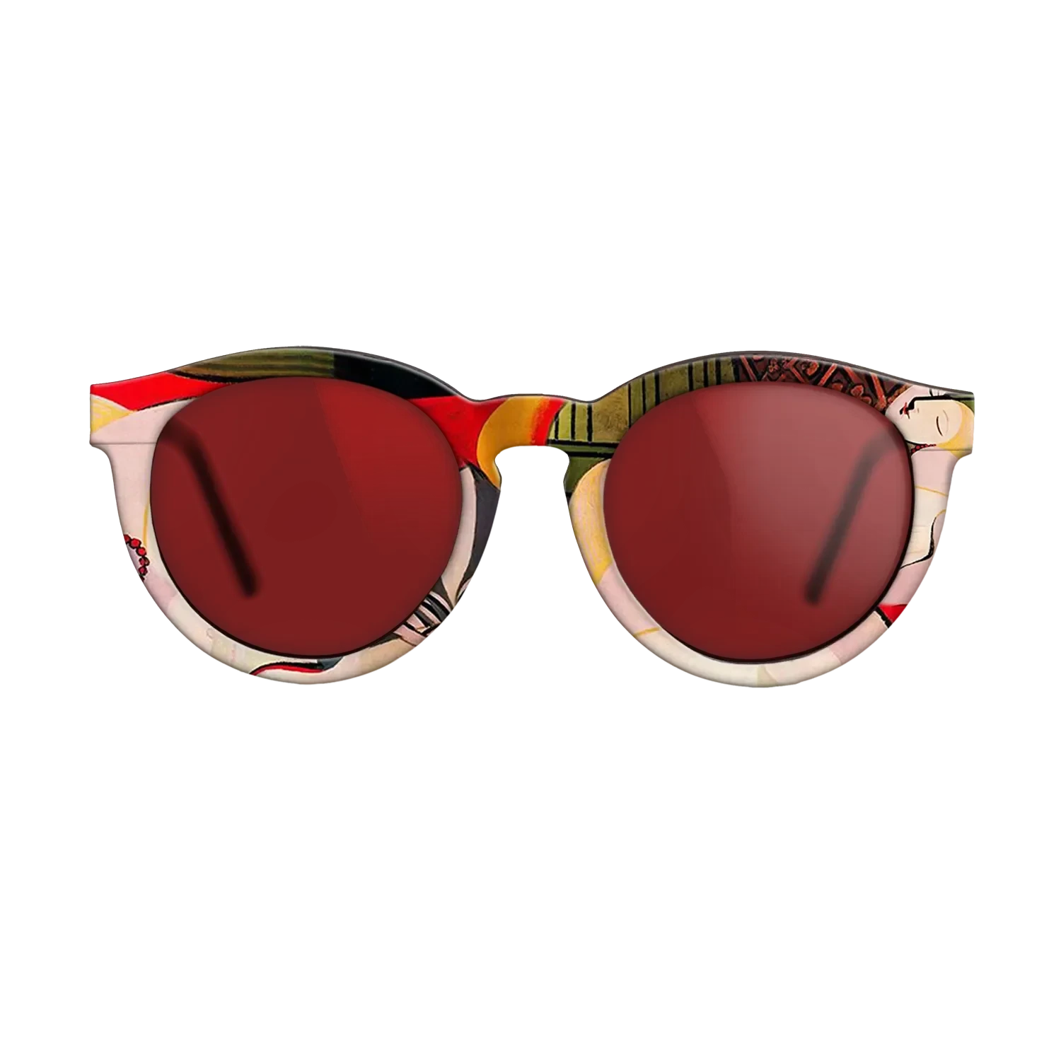 Oil Painting on Straight Grain Walnut: Rococo - A dream, 1932 - Pablo Picasso - The Rebel - Round - 1838 - SIRIS wood optic