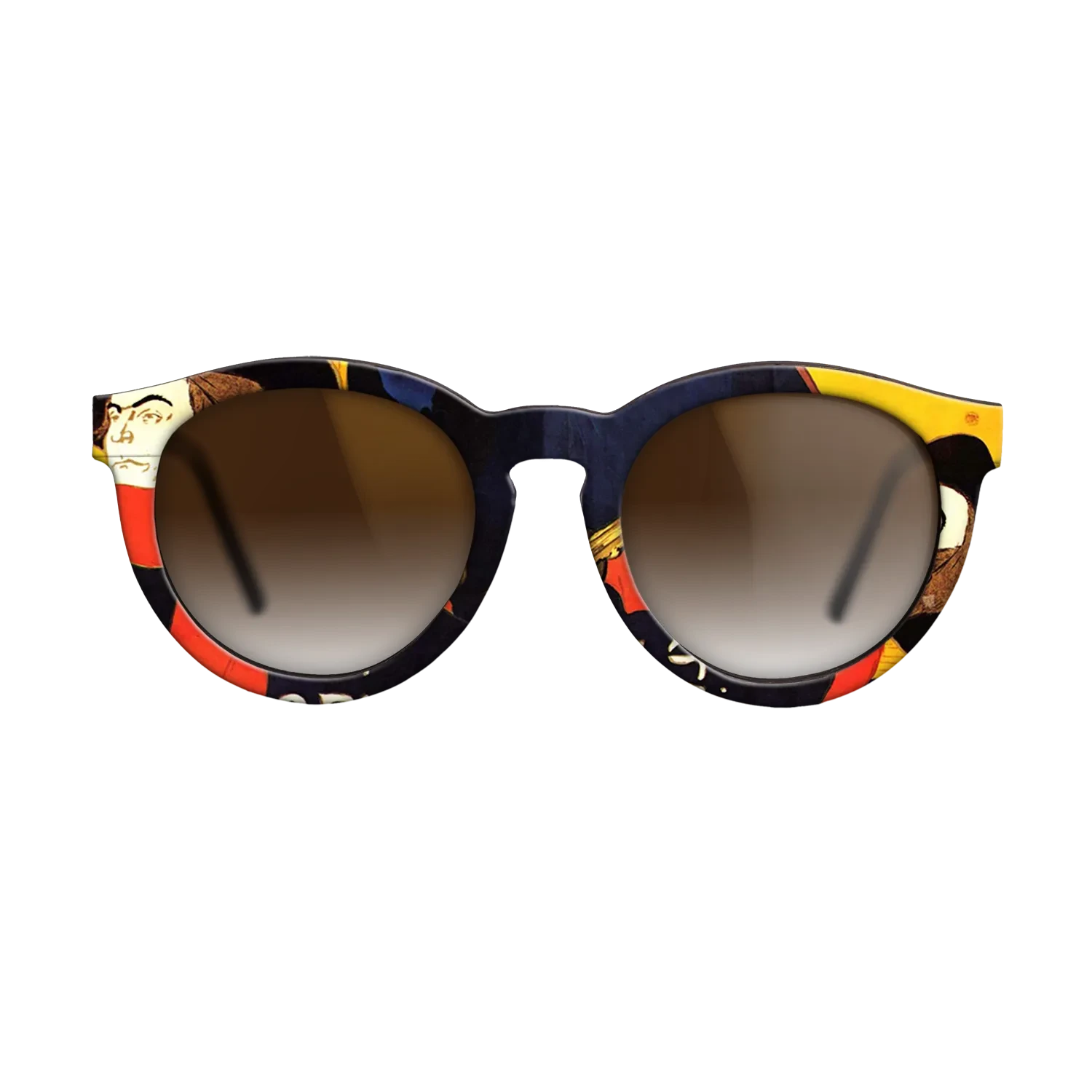 Oil Painting on Straight Grain Walnut: Rococo - Ambassadeurs Aristide Bruant in his cabaret, 1892 - Henri de Toulouse-Lautrec - The Rebel - Round - 1961 - SIRIS wood optic