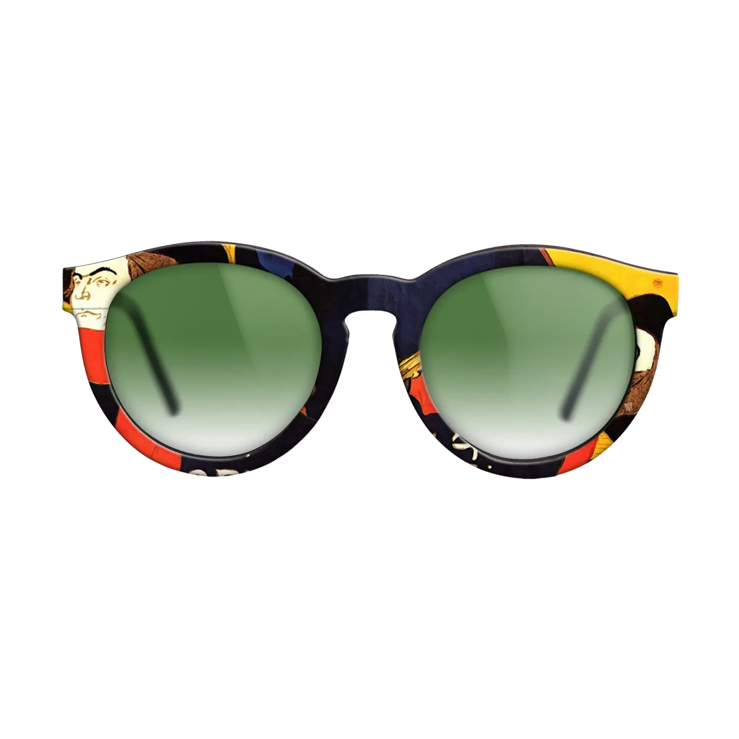 Oil Painting on Straight Grain Walnut: Rococo - Ambassadeurs Aristide Bruant in his cabaret, 1892 - Henri de Toulouse-Lautrec - The Rebel - Round - 1961 - SIRIS wood optic