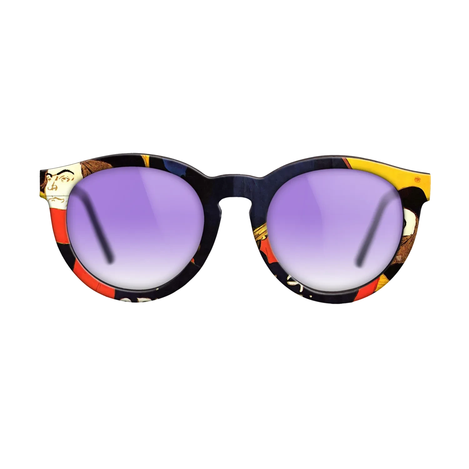 Oil Painting on Straight Grain Walnut: Rococo - Ambassadeurs Aristide Bruant in his cabaret, 1892 - Henri de Toulouse-Lautrec - The Rebel - Round - 1961 - SIRIS wood optic