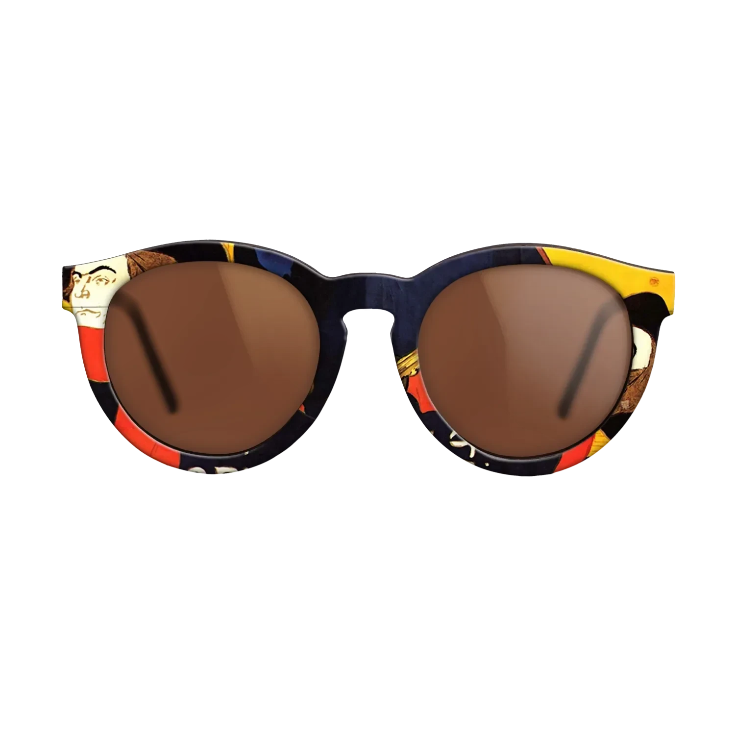 Oil Painting on Straight Grain Walnut: Rococo - Ambassadeurs Aristide Bruant in his cabaret, 1892 - Henri de Toulouse-Lautrec - The Rebel - Round - 1961 - SIRIS wood optic