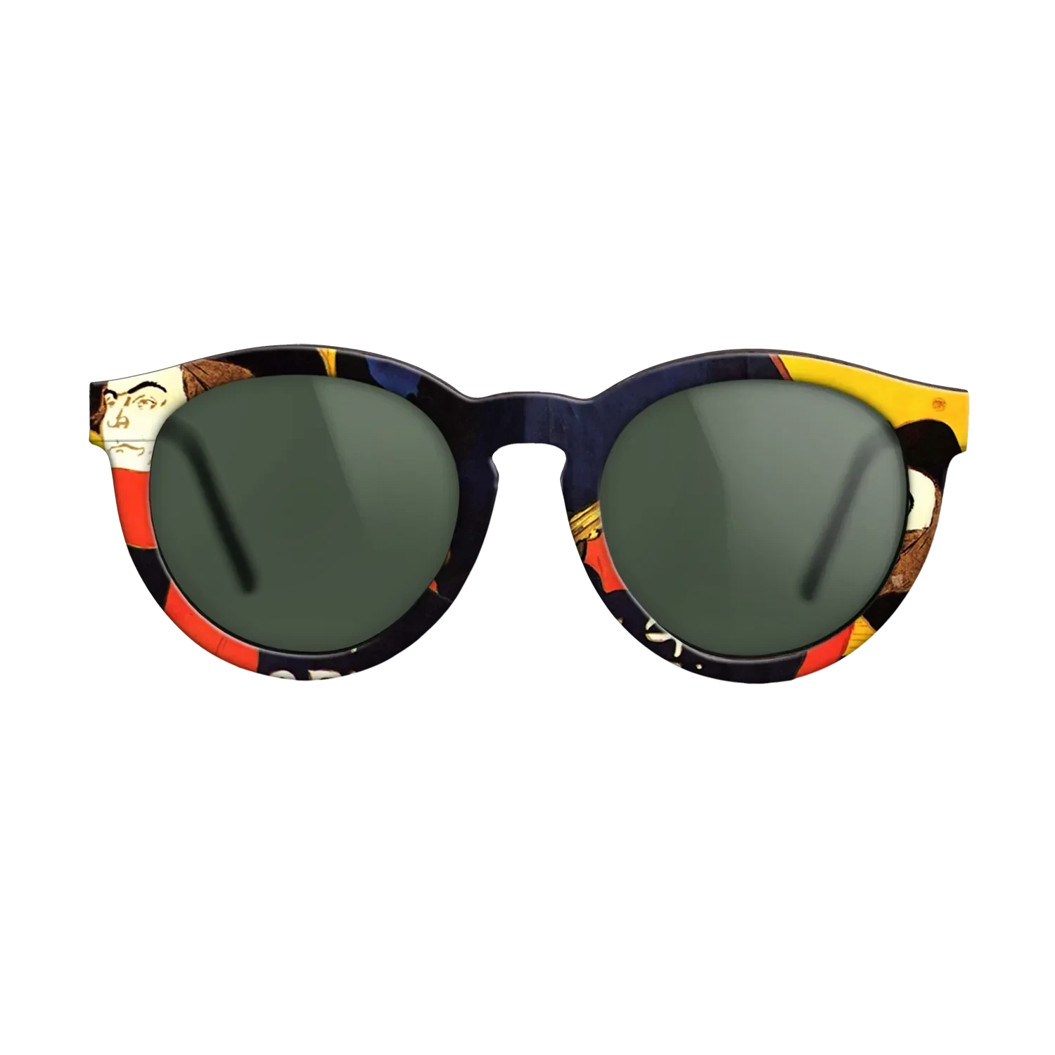 Oil Painting on Straight Grain Walnut: Rococo - Ambassadeurs Aristide Bruant in his cabaret, 1892 - Henri de Toulouse-Lautrec - The Rebel - Round - 1961 - SIRIS wood optic