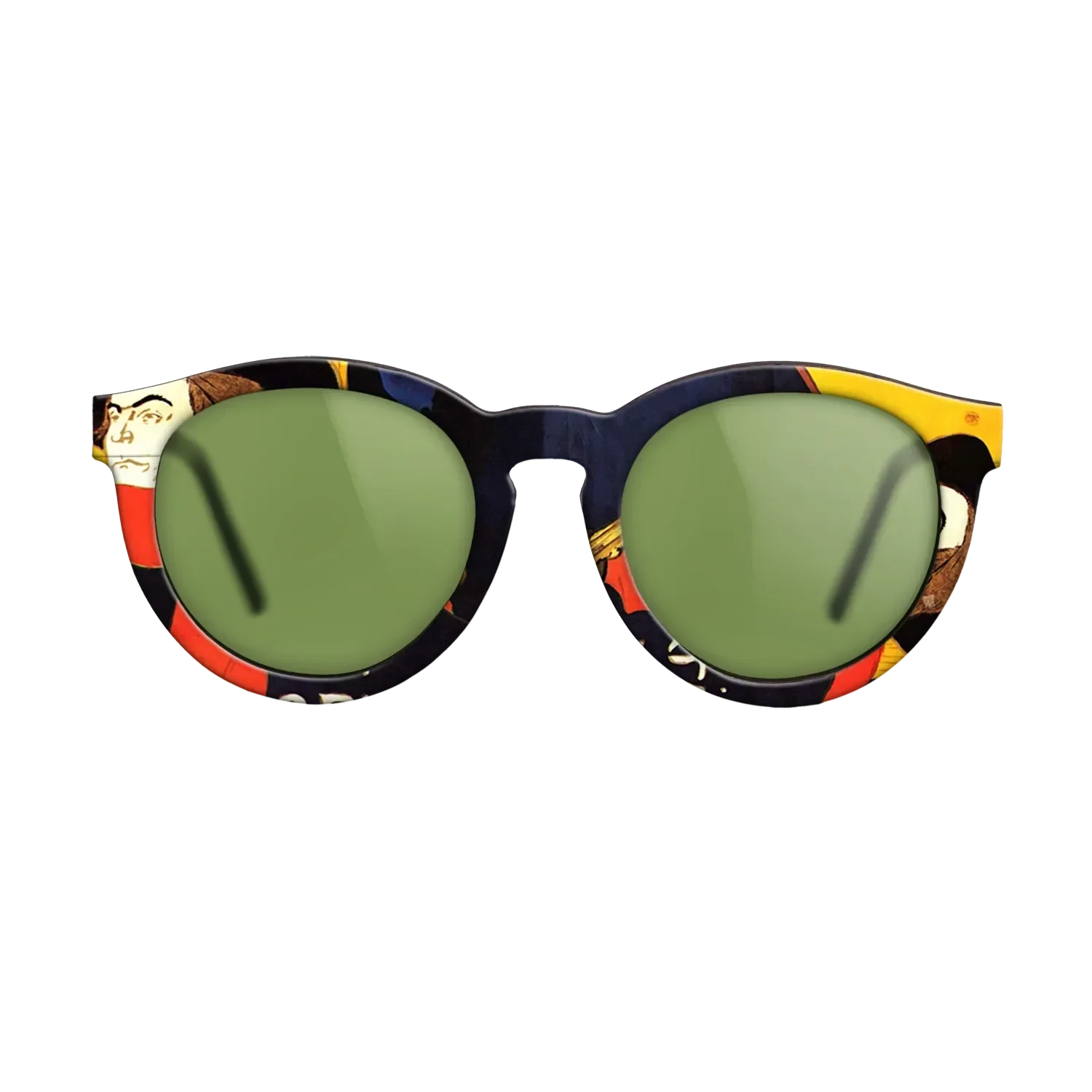 Oil Painting on Straight Grain Walnut: Rococo - Ambassadeurs Aristide Bruant in his cabaret, 1892 - Henri de Toulouse-Lautrec - The Rebel - Round - 1961 - SIRIS wood optic