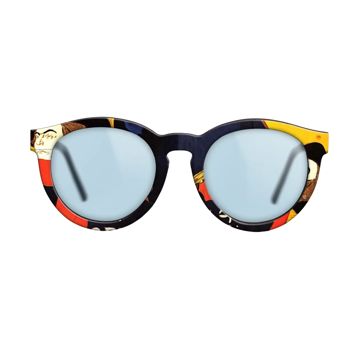 Oil Painting on Straight Grain Walnut: Rococo - Ambassadeurs Aristide Bruant in his cabaret, 1892 - Henri de Toulouse-Lautrec - The Rebel - Round - 1961 - SIRIS wood optic