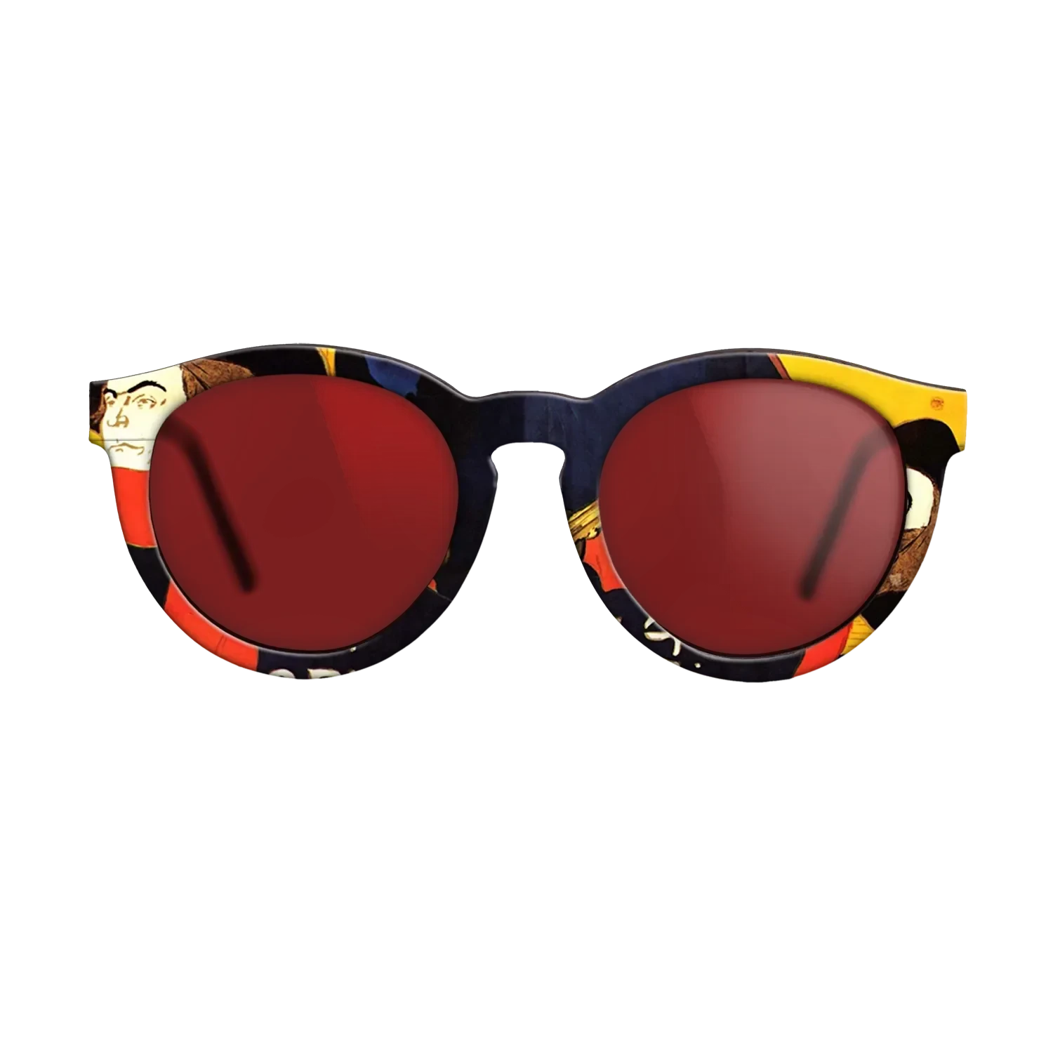 Oil Painting on Straight Grain Walnut: Rococo - Ambassadeurs Aristide Bruant in his cabaret, 1892 - Henri de Toulouse-Lautrec - The Rebel - Round - 1961 - SIRIS wood optic