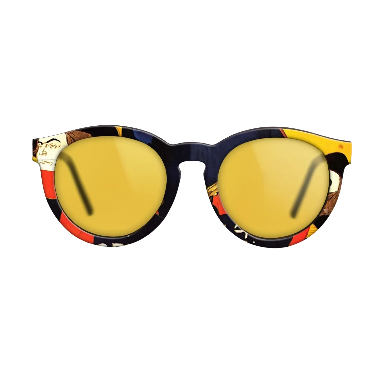 Oil Painting on Straight Grain Walnut: Rococo - Ambassadeurs Aristide Bruant in his cabaret, 1892 - Henri de Toulouse-Lautrec - The Rebel - Round - 1961 - SIRIS wood optic