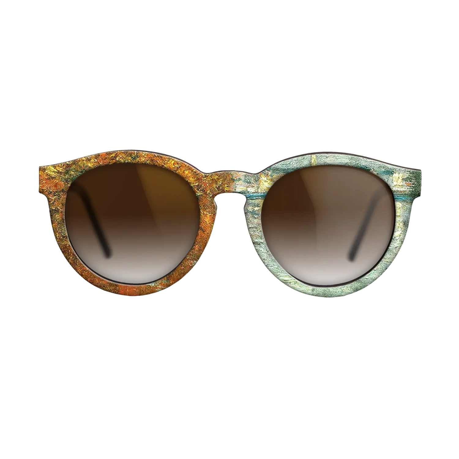 Oil Painting on Straight Grain Walnut: Rococo - Autumn Effect at Argenteuil Claude Monet - The Rebel - Round - 1483 - SIRIS wood optic