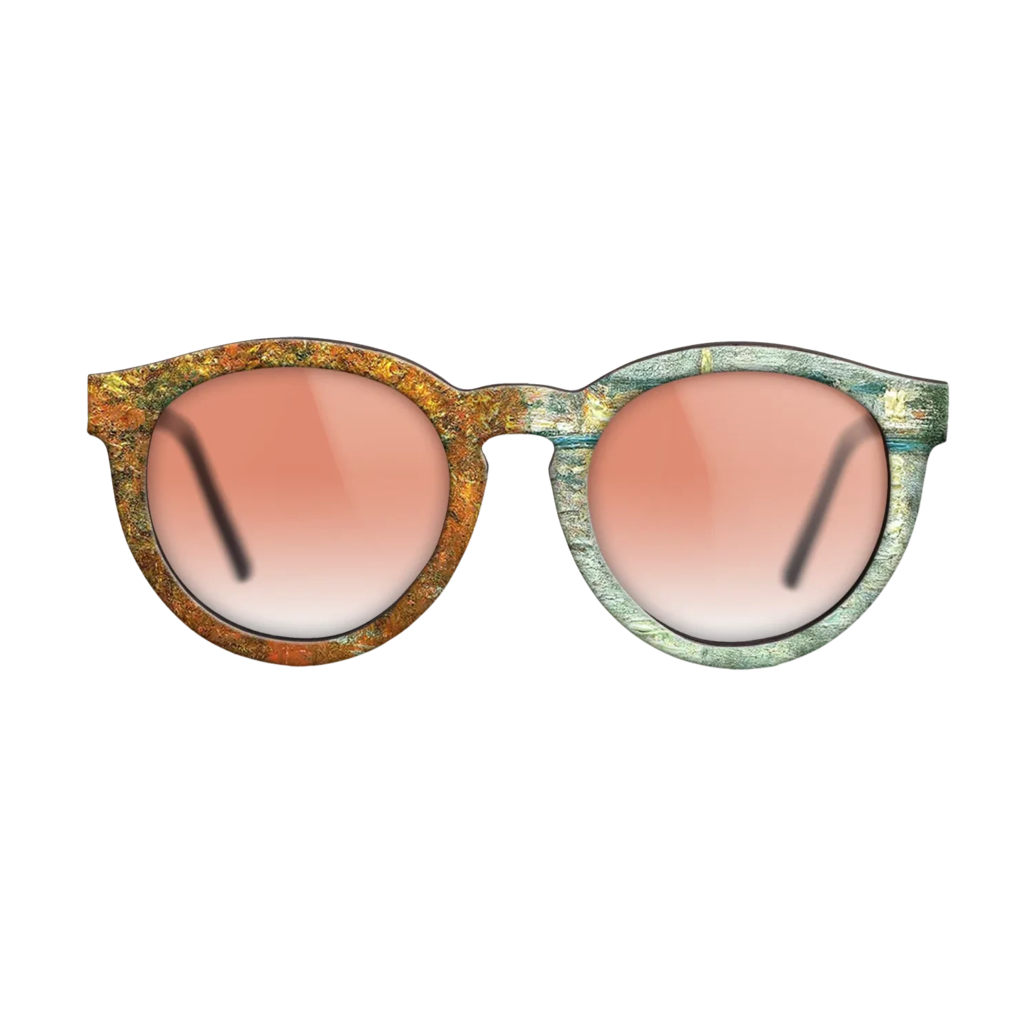 Oil Painting on Straight Grain Walnut: Rococo - Autumn Effect at Argenteuil Claude Monet - The Rebel - Round - 1483 - SIRIS wood optic