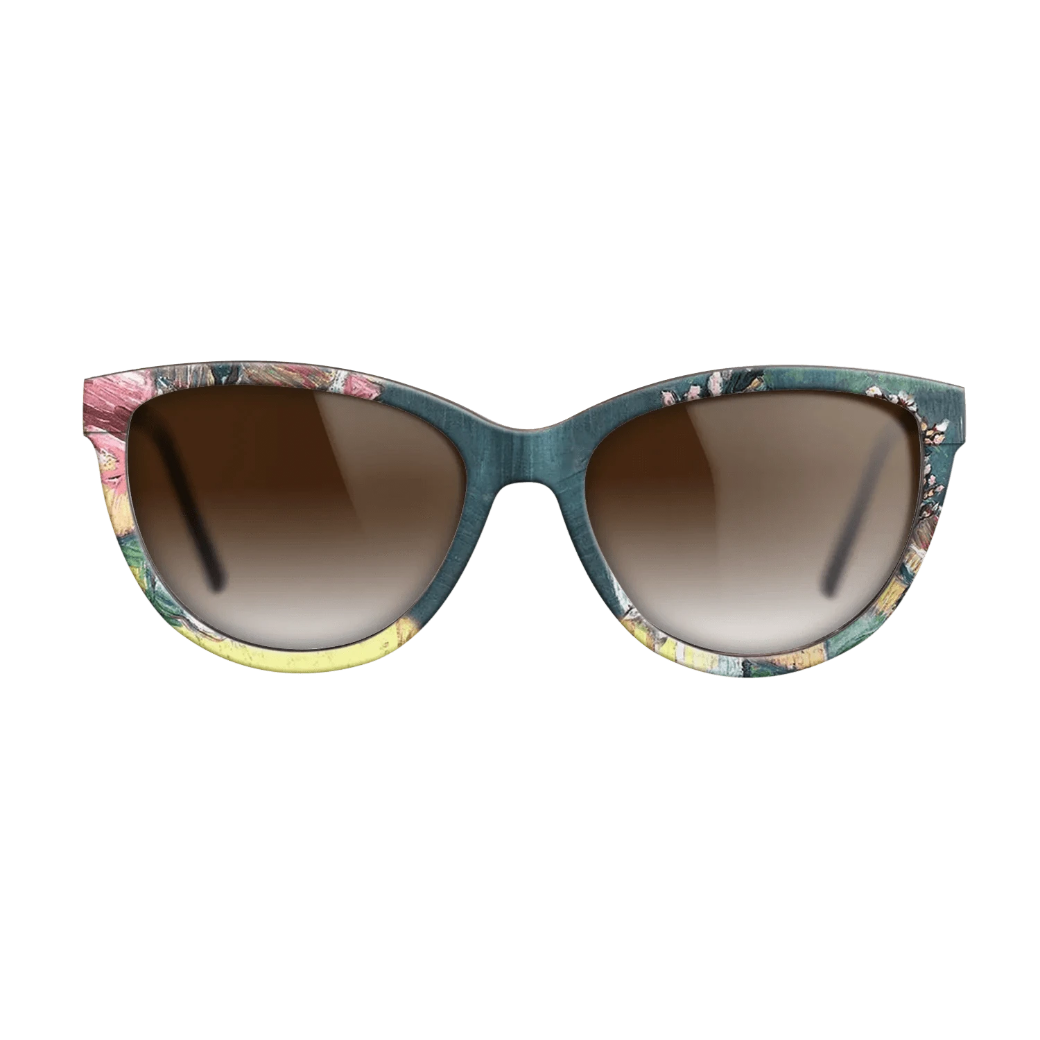 Oil Painting on Straight Grain Walnut: Rococo - Blossoming Almond Branch in a Glass with a Book Vincent van Gogh - The Maiden - Cat - 1966 - SIRIS wood optic