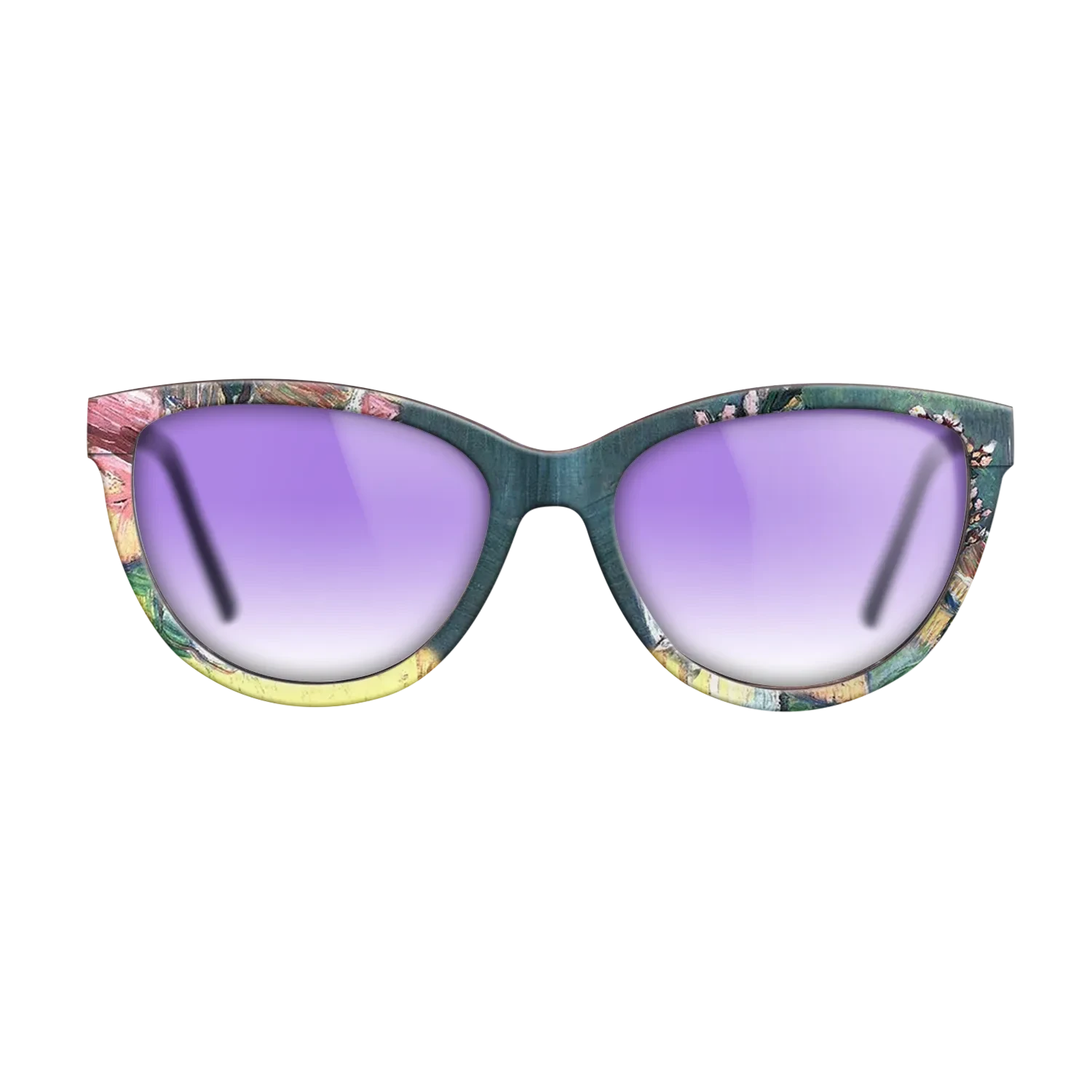 Oil Painting on Straight Grain Walnut: Rococo - Blossoming Almond Branch in a Glass with a Book Vincent van Gogh - The Maiden - Cat - 1966 - SIRIS wood optic