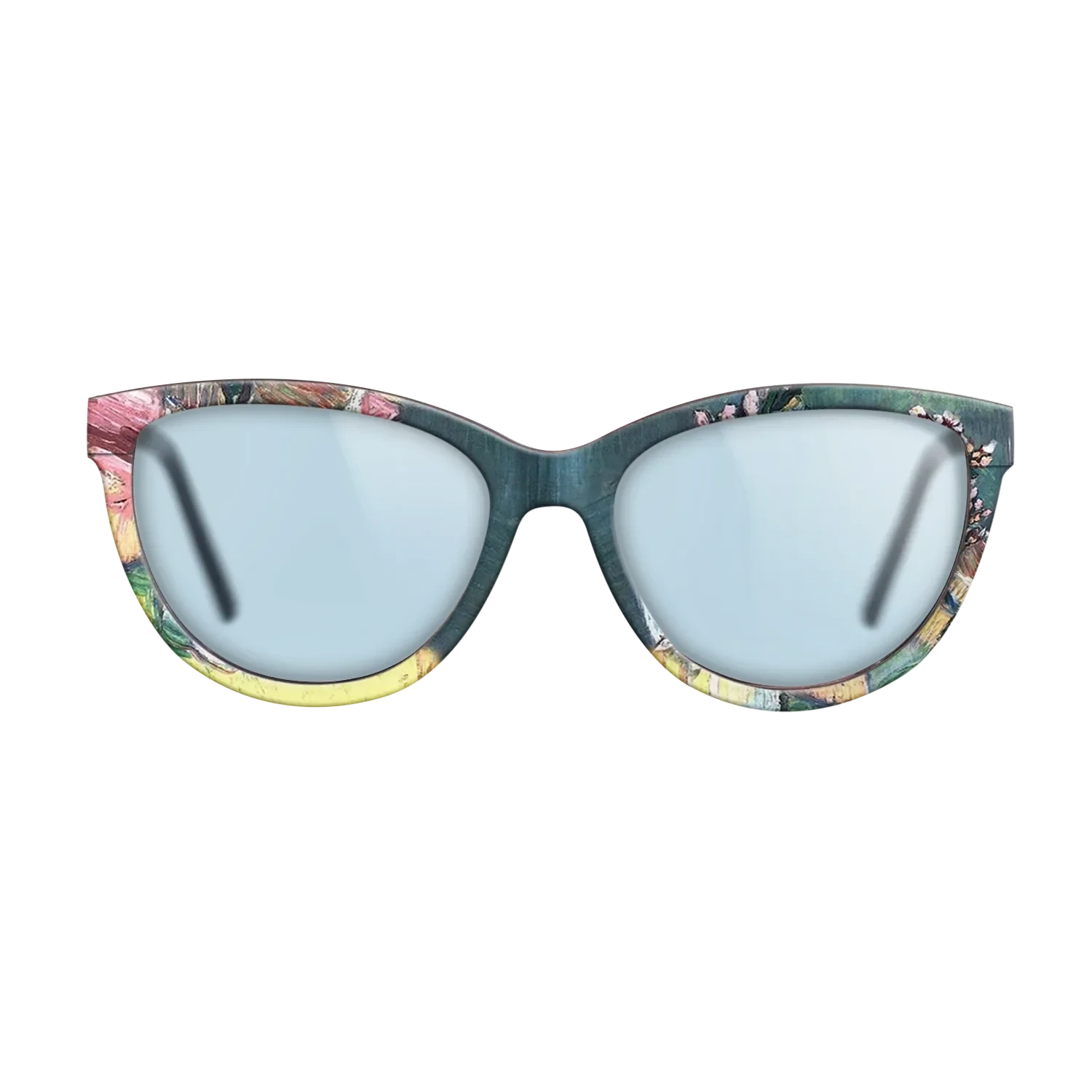 Oil Painting on Straight Grain Walnut: Rococo - Blossoming Almond Branch in a Glass with a Book Vincent van Gogh - The Maiden - Cat - 1966 - SIRIS wood optic