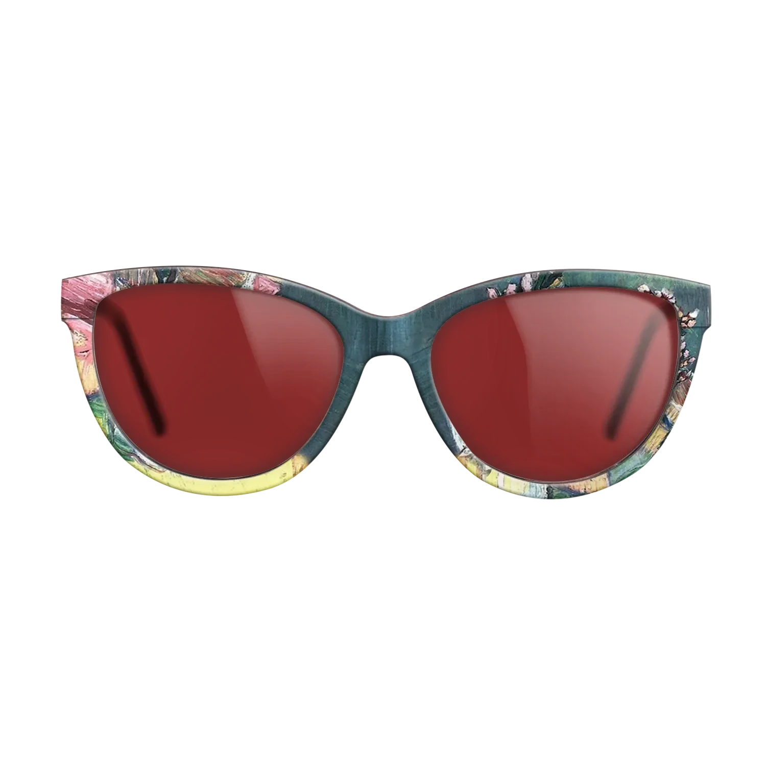 Oil Painting on Straight Grain Walnut: Rococo - Blossoming Almond Branch in a Glass with a Book Vincent van Gogh - The Maiden - Cat - 1966 - SIRIS wood optic