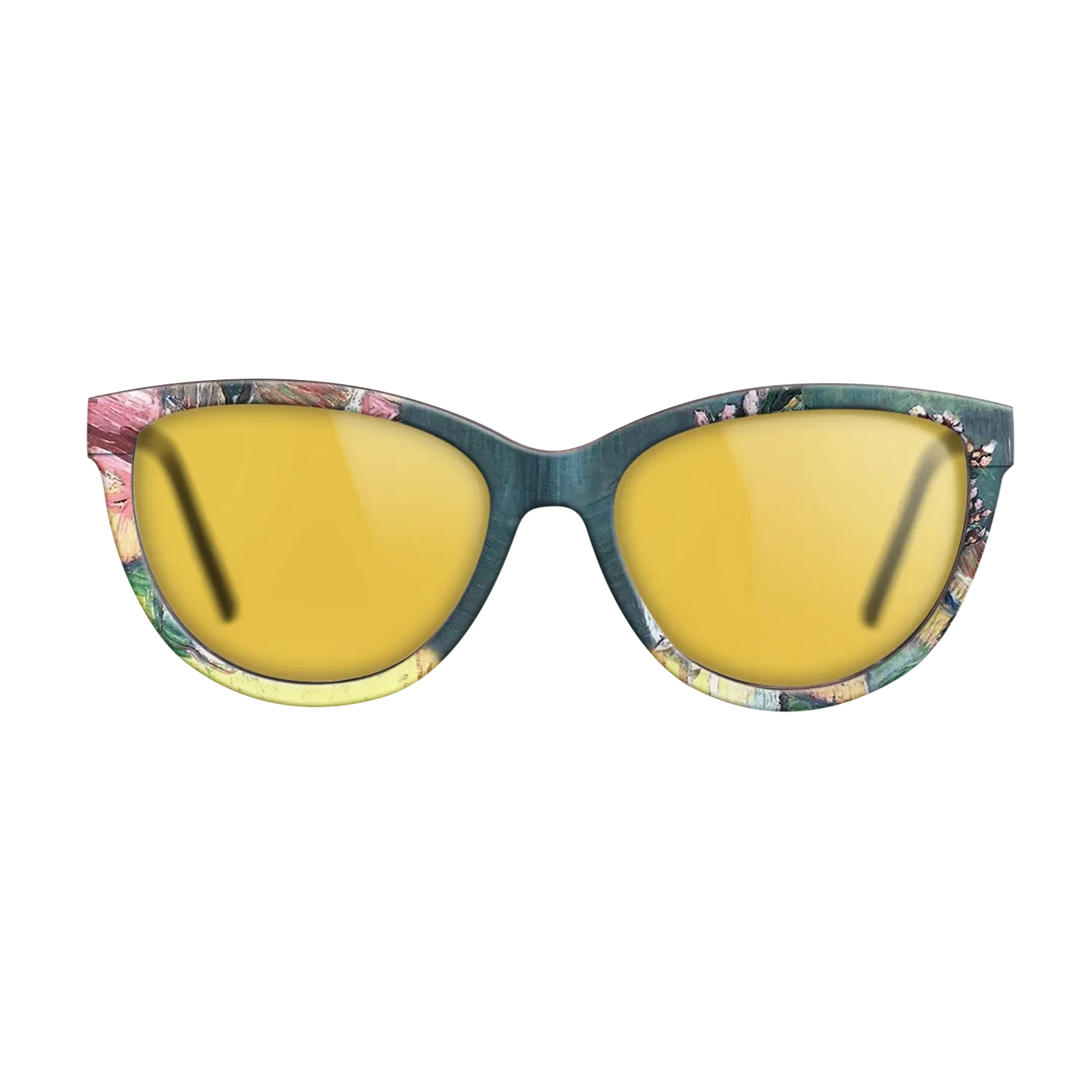 Oil Painting on Straight Grain Walnut: Rococo - Blossoming Almond Branch in a Glass with a Book Vincent van Gogh - The Maiden - Cat - 1966 - SIRIS wood optic