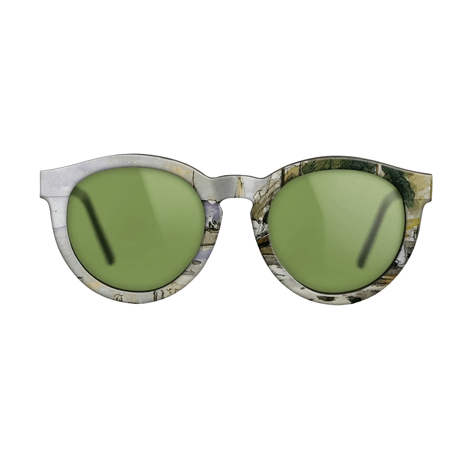 Oil Painting on Straight Grain Walnut: Rococo - Boats at Dock - Camille Pissarro - The Rebel - Round - 1383 - SIRIS wood optic