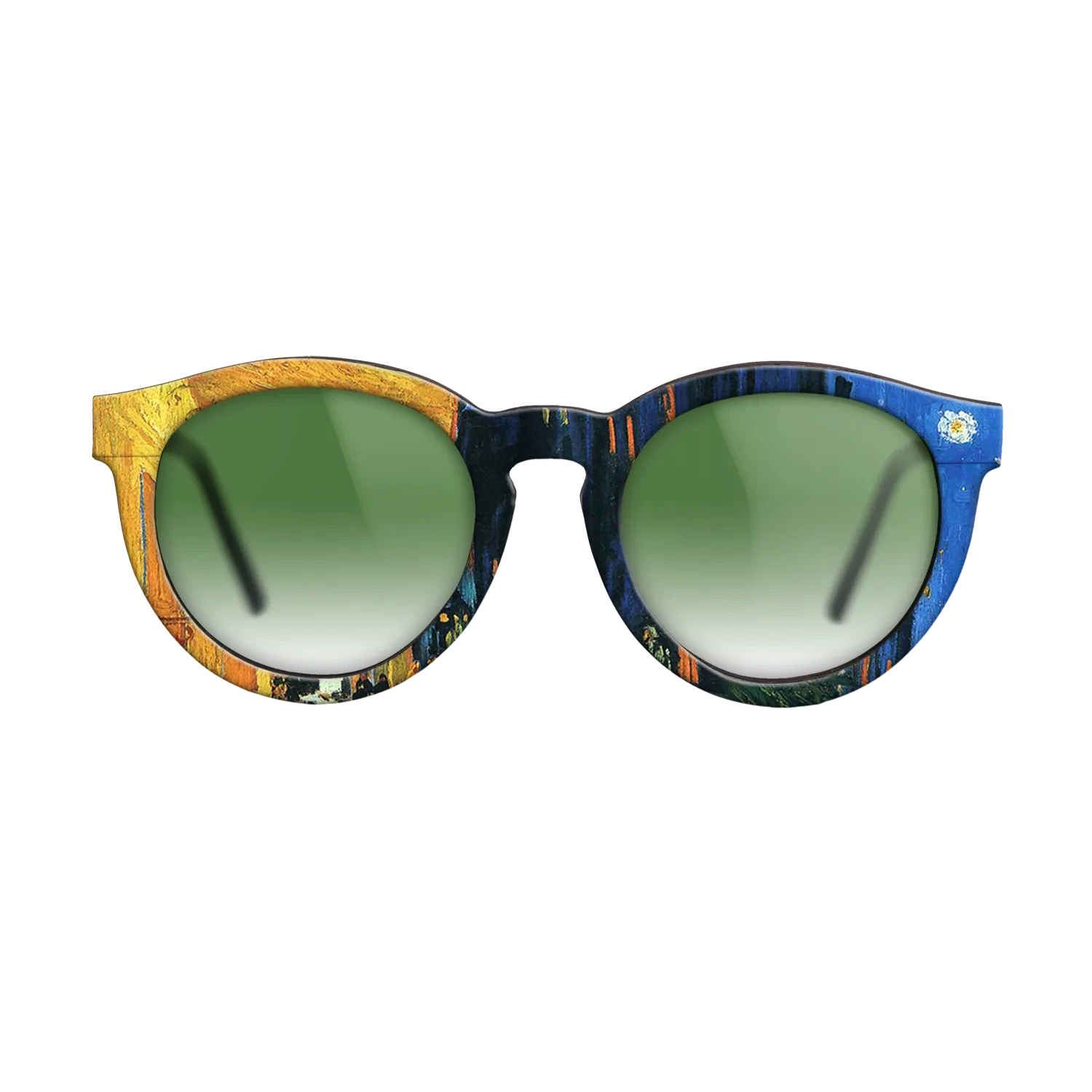 Oil Painting on Straight Grain Walnut: Rococo - Café Terrace at Night (Place du Forum, Arles) Vincent van Gogh - The Rebel - Round - 1739 - SIRIS wood optic