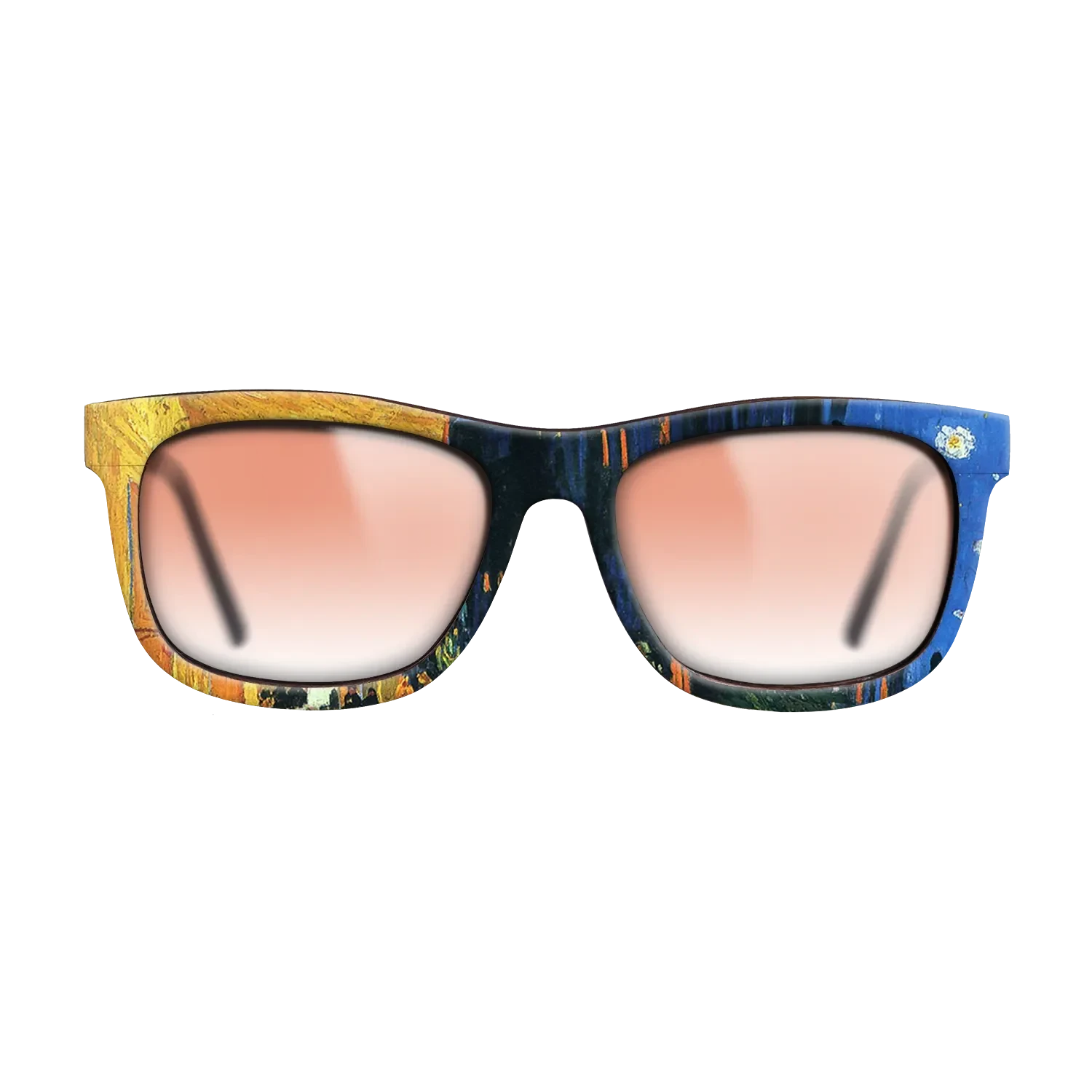 Oil Painting on Straight Grain Walnut: Rococo - Café Terrace at Night (Place du Forum, Arles) Vincent van Gogh - The Hero - Square - 1739 - SIRIS wood optic