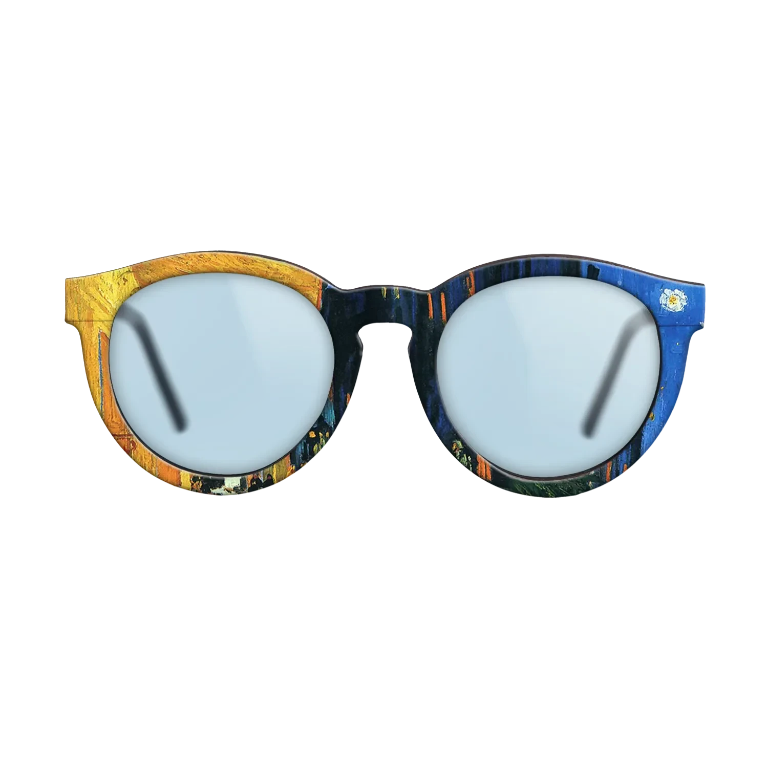 Oil Painting on Straight Grain Walnut: Rococo - Café Terrace at Night (Place du Forum, Arles) Vincent van Gogh - The Rebel - Round - 1739 - SIRIS wood optic