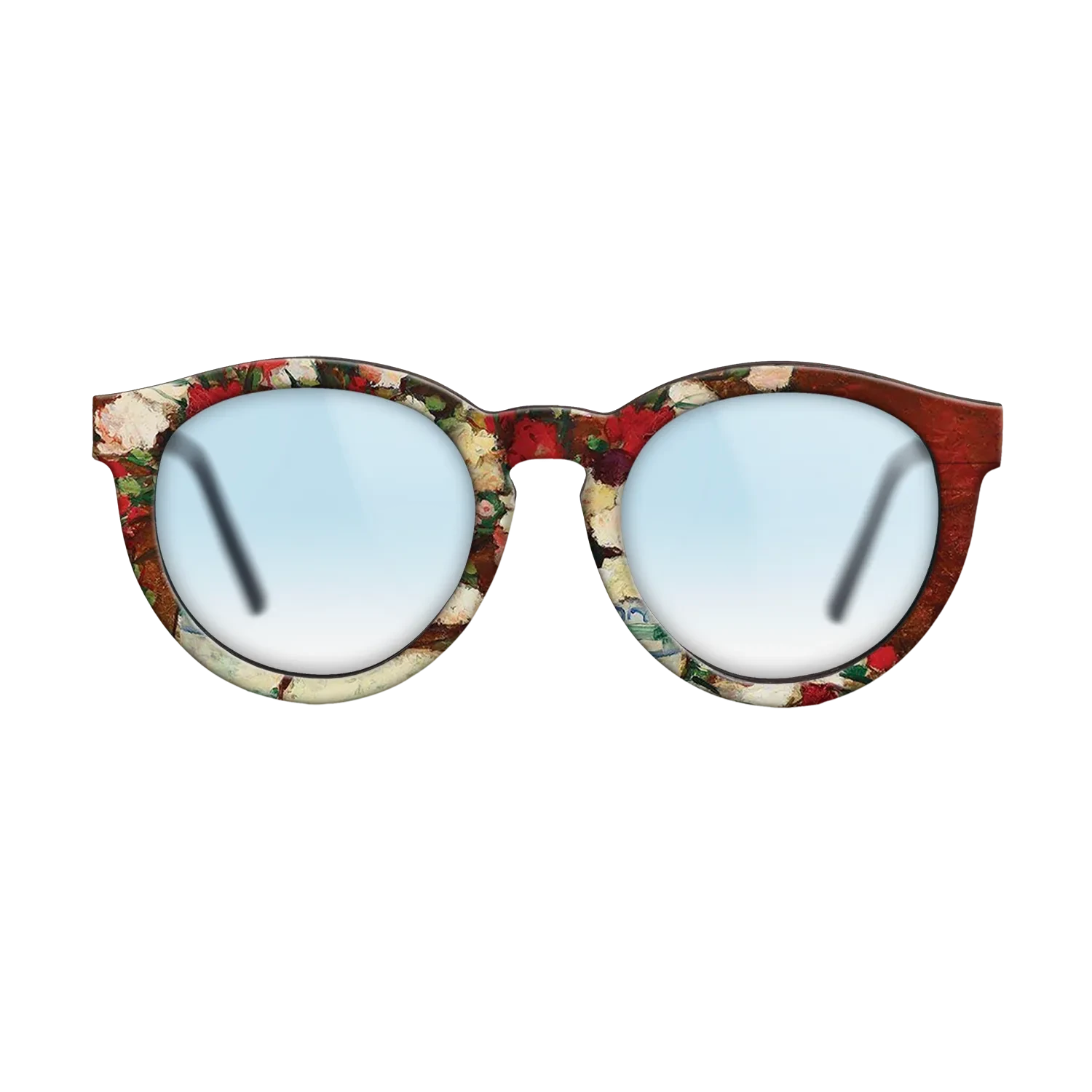 Oil Painting on Straight Grain Walnut: Rococo - Carnations, 1907 - Stefan Luchian - The Rebel - Round - 1026 - SIRIS wood optic