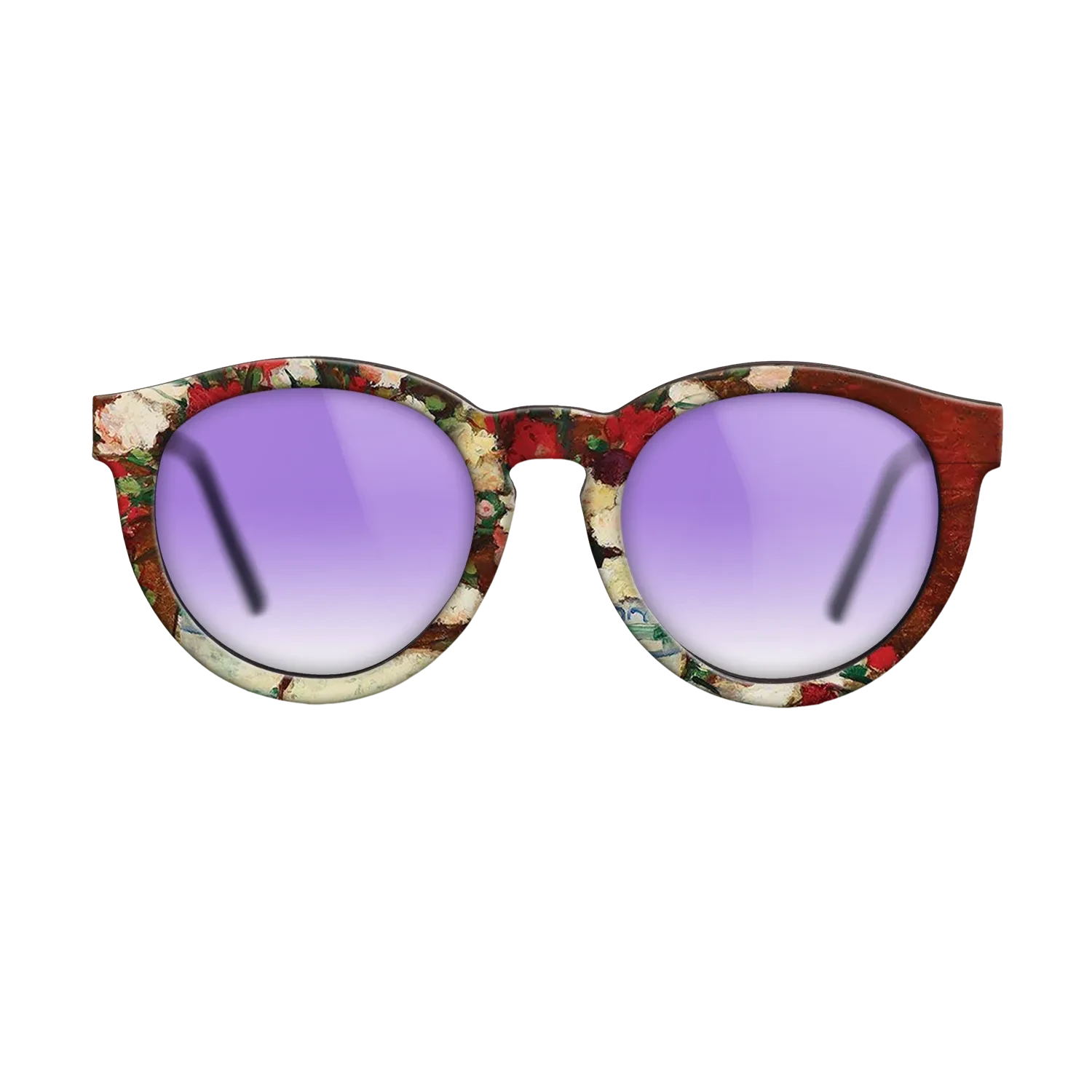 Oil Painting on Straight Grain Walnut: Rococo - Carnations, 1907 - Stefan Luchian - The Rebel - Round - 1026 - SIRIS wood optic