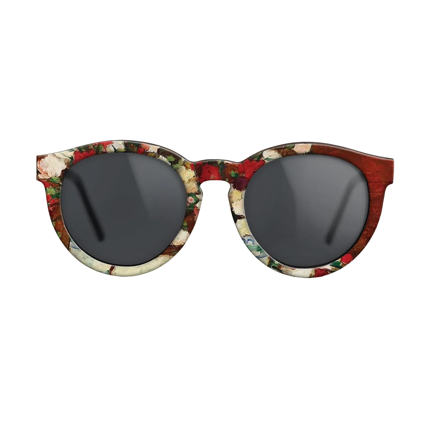 Oil Painting on Straight Grain Walnut: Rococo - Carnations, 1907 - Stefan Luchian - The Rebel - Round - 1026 - SIRIS wood optic