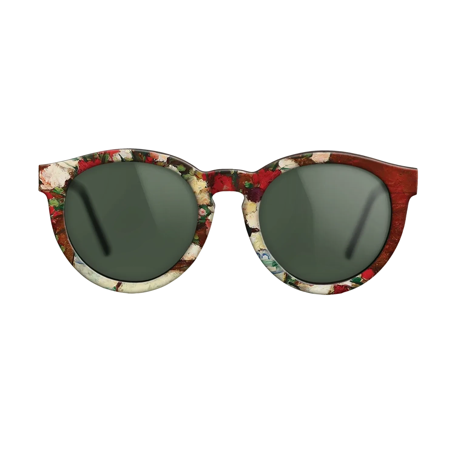 Oil Painting on Straight Grain Walnut: Rococo - Carnations, 1907 - Stefan Luchian - The Rebel - Round - 1026 - SIRIS wood optic