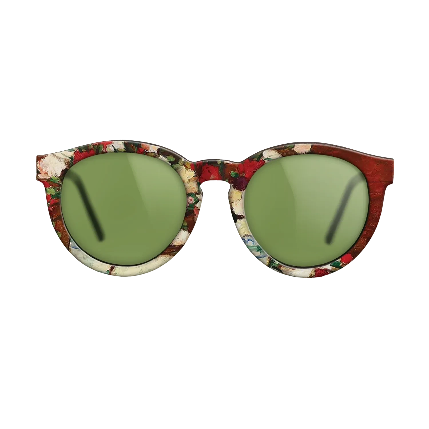 Oil Painting on Straight Grain Walnut: Rococo - Carnations, 1907 - Stefan Luchian - The Rebel - Round - 1026 - SIRIS wood optic