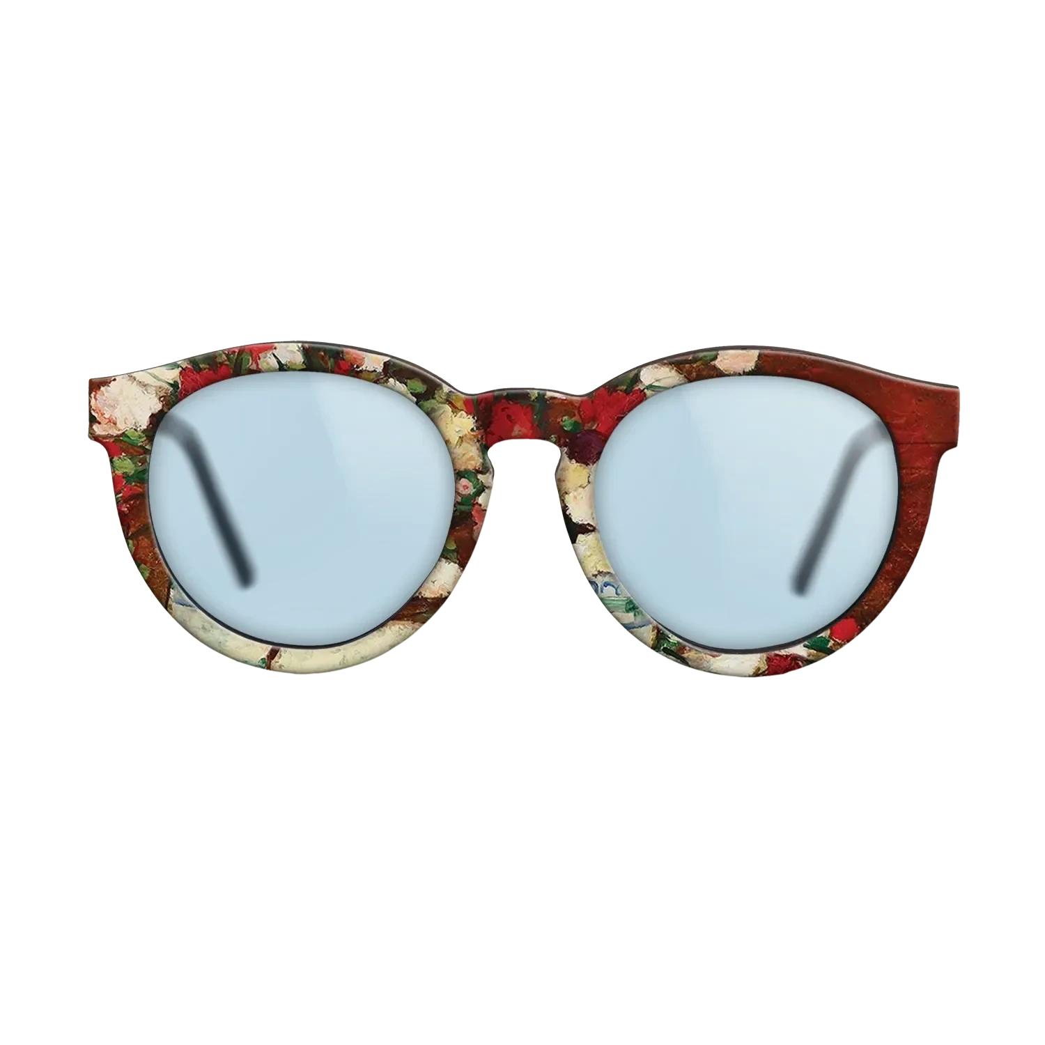 Oil Painting on Straight Grain Walnut: Rococo - Carnations, 1907 - Stefan Luchian - The Rebel - Round - 1026 - SIRIS wood optic