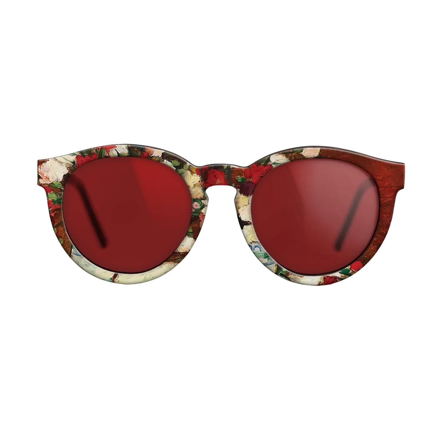 Oil Painting on Straight Grain Walnut: Rococo - Carnations, 1907 - Stefan Luchian - The Rebel - Round - 1026 - SIRIS wood optic