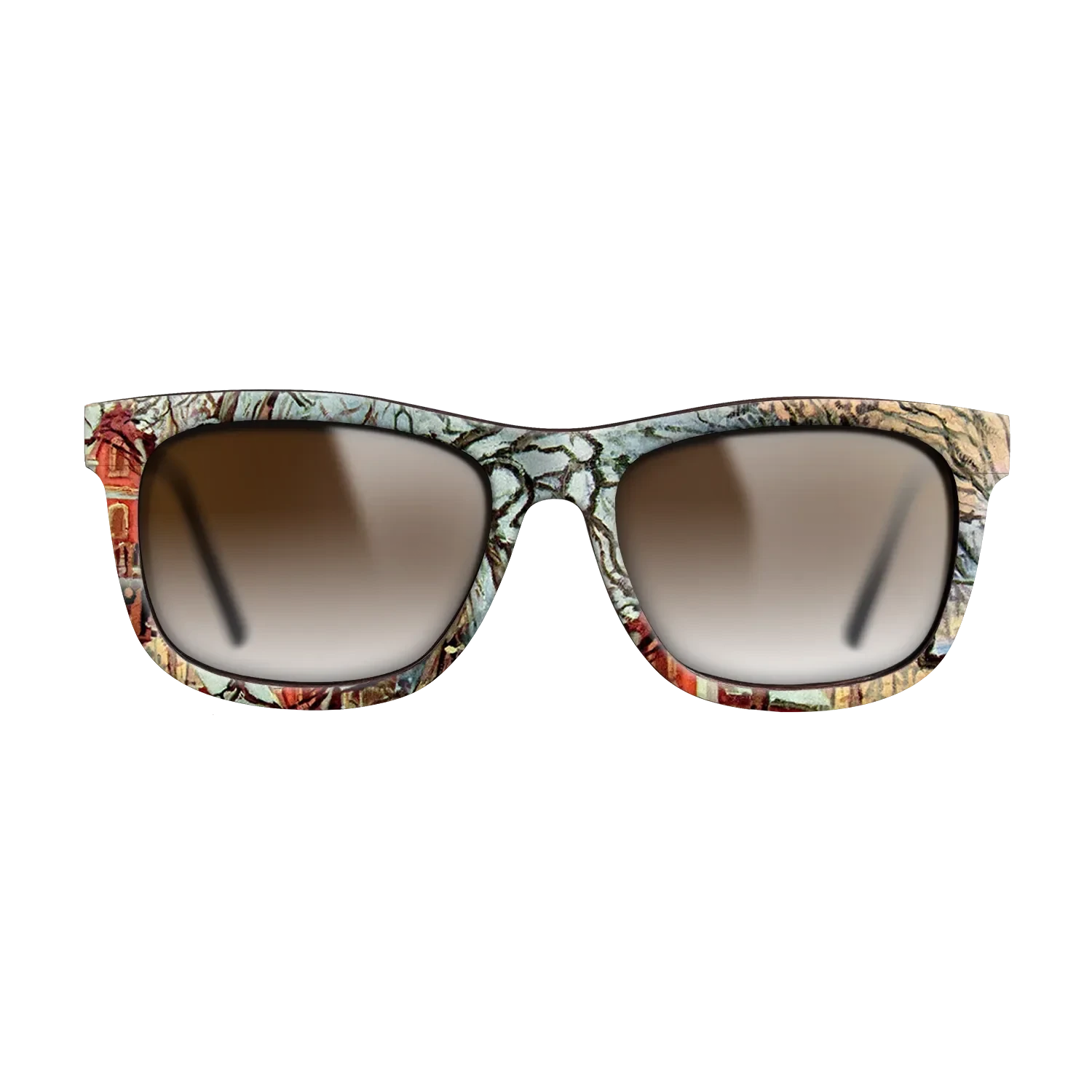 Oil Painting on Straight Grain Walnut: Rococo - Chestnut Trees, Louveciennes, Winter, 1872 - Camille Pissarro - The Hero - Square - 726 - SIRIS wood optic