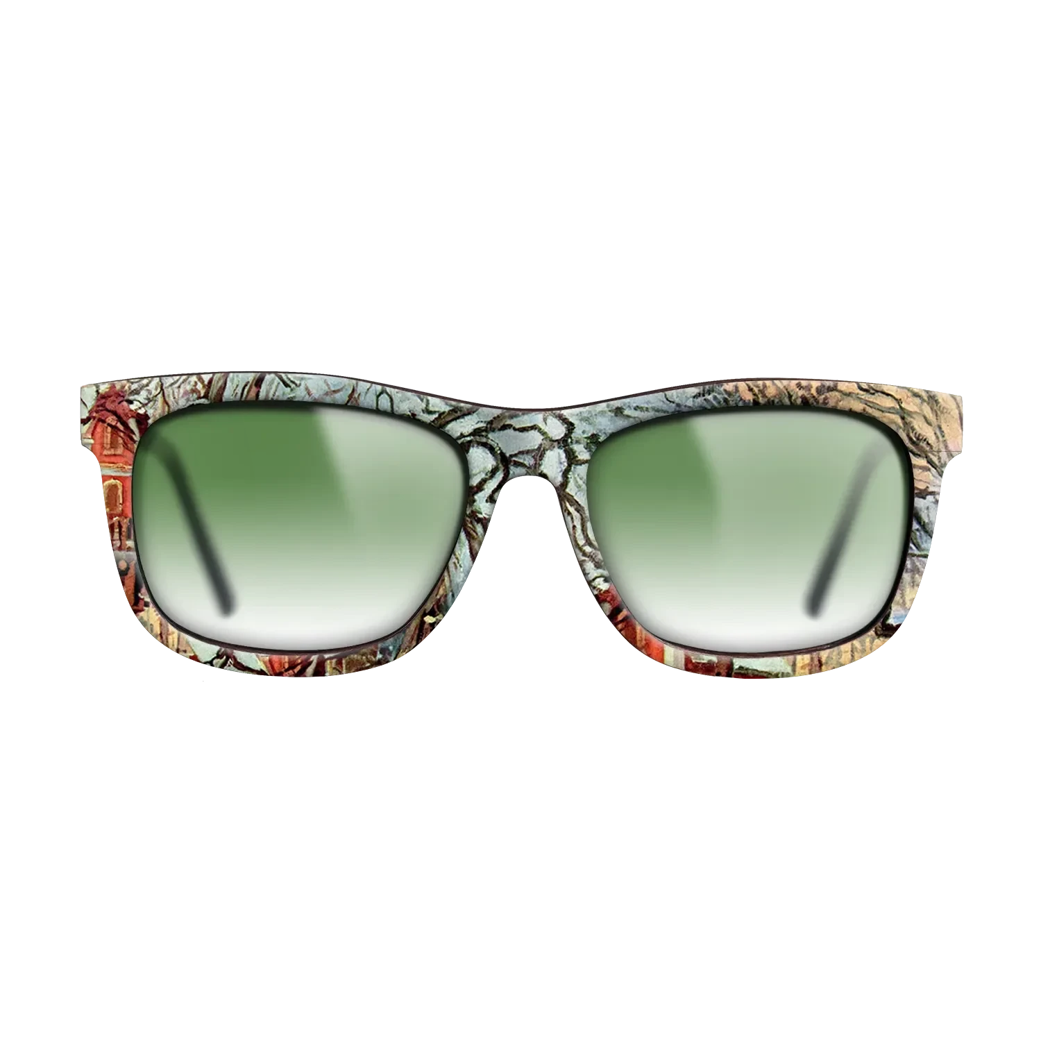 Oil Painting on Straight Grain Walnut: Rococo - Chestnut Trees, Louveciennes, Winter, 1872 - Camille Pissarro - The Hero - Square - 726 - SIRIS wood optic