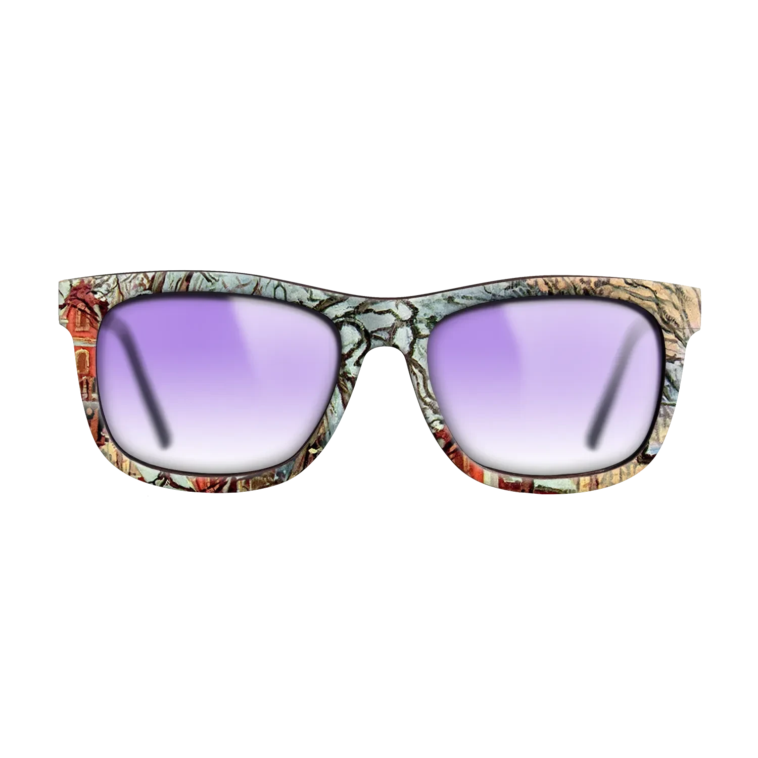 Oil Painting on Straight Grain Walnut: Rococo - Chestnut Trees, Louveciennes, Winter, 1872 - Camille Pissarro - The Hero - Square - 726 - SIRIS wood optic