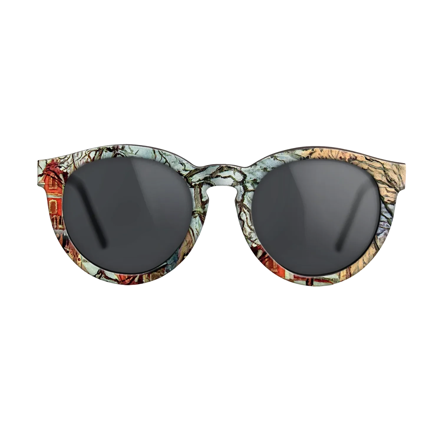 Oil Painting on Straight Grain Walnut: Rococo - Chestnut Trees, Louveciennes, Winter, 1872 - Camille Pissarro - The Rebel - Round - 726 - SIRIS wood optic