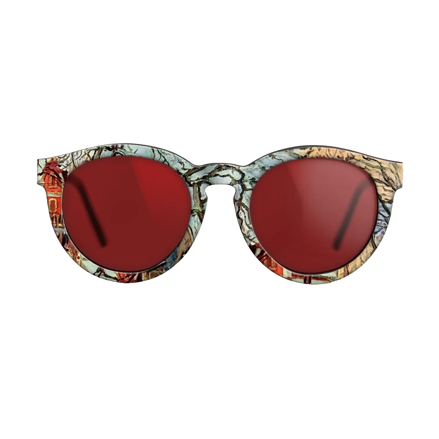 Oil Painting on Straight Grain Walnut: Rococo - Chestnut Trees, Louveciennes, Winter, 1872 - Camille Pissarro - The Rebel - Round - 726 - SIRIS wood optic