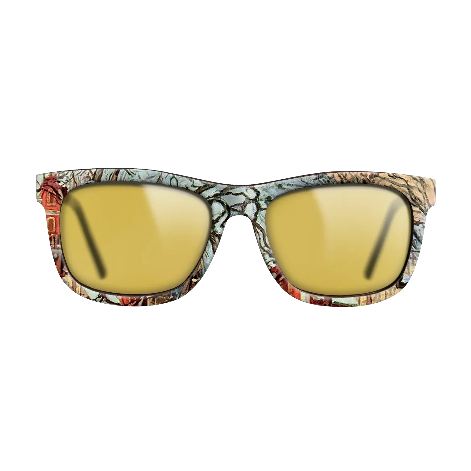 Oil Painting on Straight Grain Walnut: Rococo - Chestnut Trees, Louveciennes, Winter, 1872 - Camille Pissarro - The Hero - Square - 726 - SIRIS wood optic