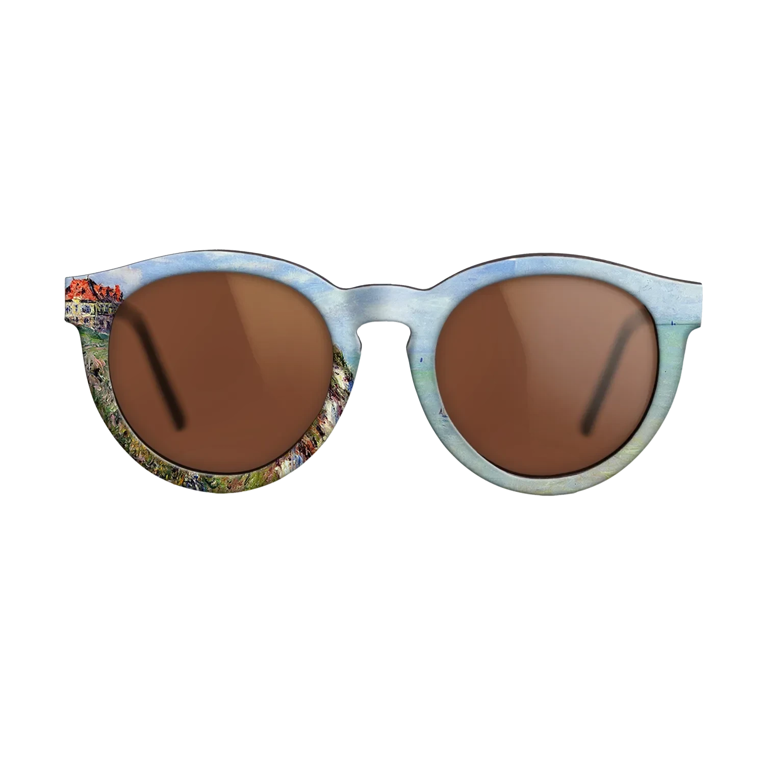 Oil Painting on Straight Grain Walnut: Rococo - Cliff at Dieppe, 1882 - Claude Monet - The Rebel - Round - 1289 - SIRIS wood optic