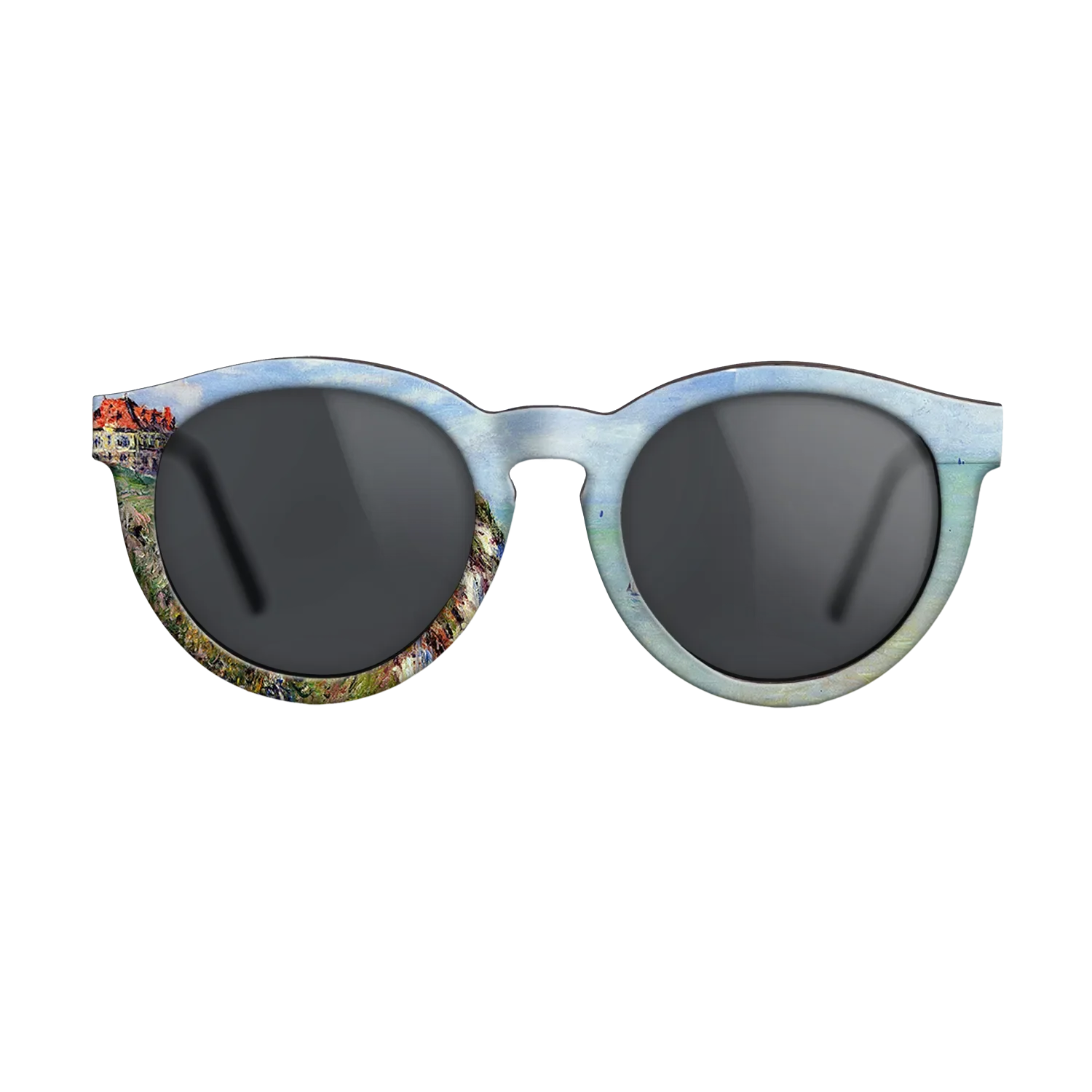 Oil Painting on Straight Grain Walnut: Rococo - Cliff at Dieppe, 1882 - Claude Monet - The Rebel - Round - 1289 - SIRIS wood optic