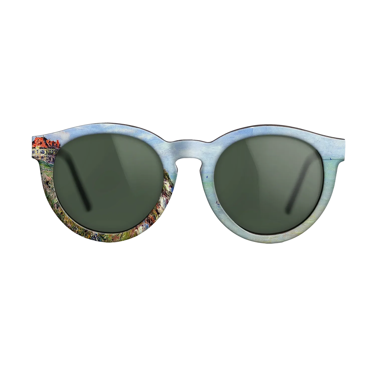 Oil Painting on Straight Grain Walnut: Rococo - Cliff at Dieppe, 1882 - Claude Monet - The Rebel - Round - 1289 - SIRIS wood optic