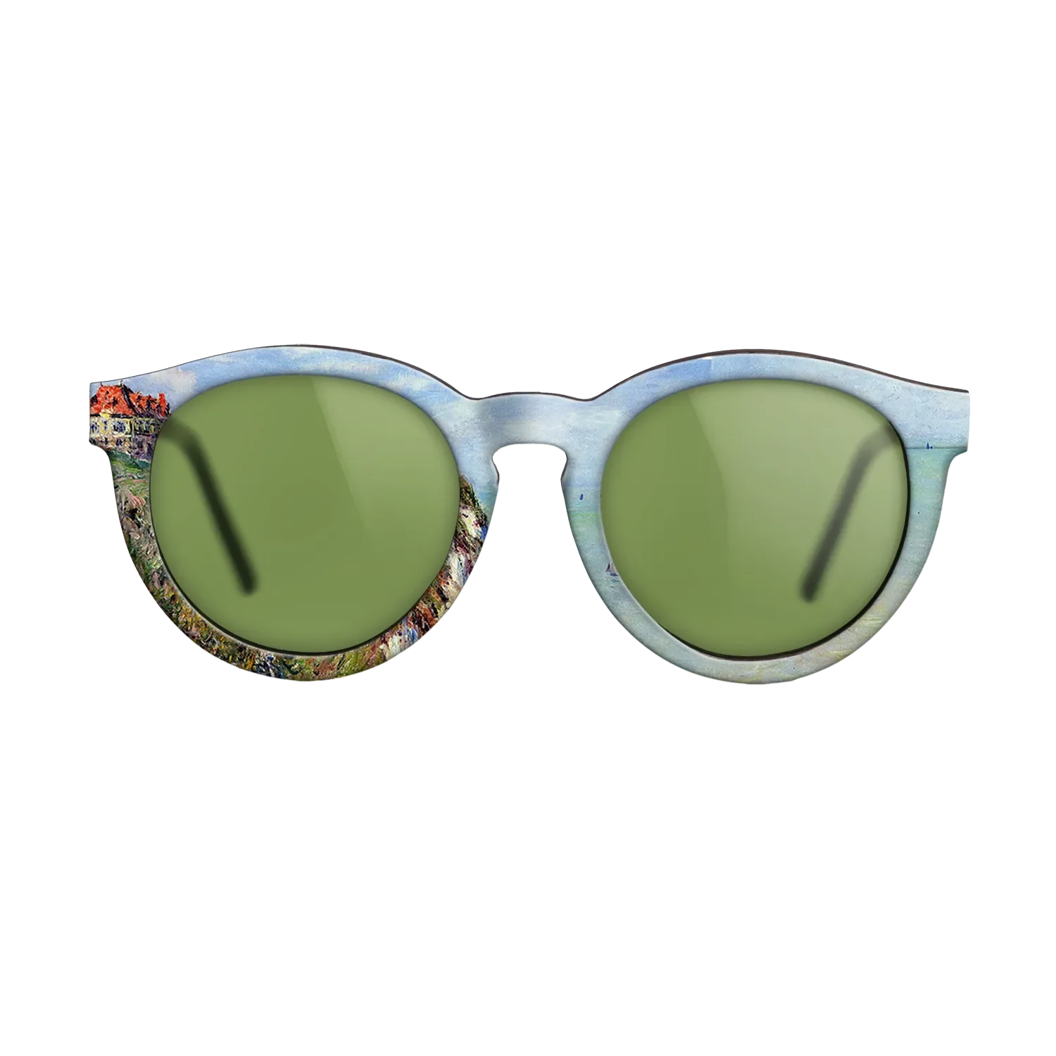 Oil Painting on Straight Grain Walnut: Rococo - Cliff at Dieppe, 1882 - Claude Monet - The Rebel - Round - 1289 - SIRIS wood optic